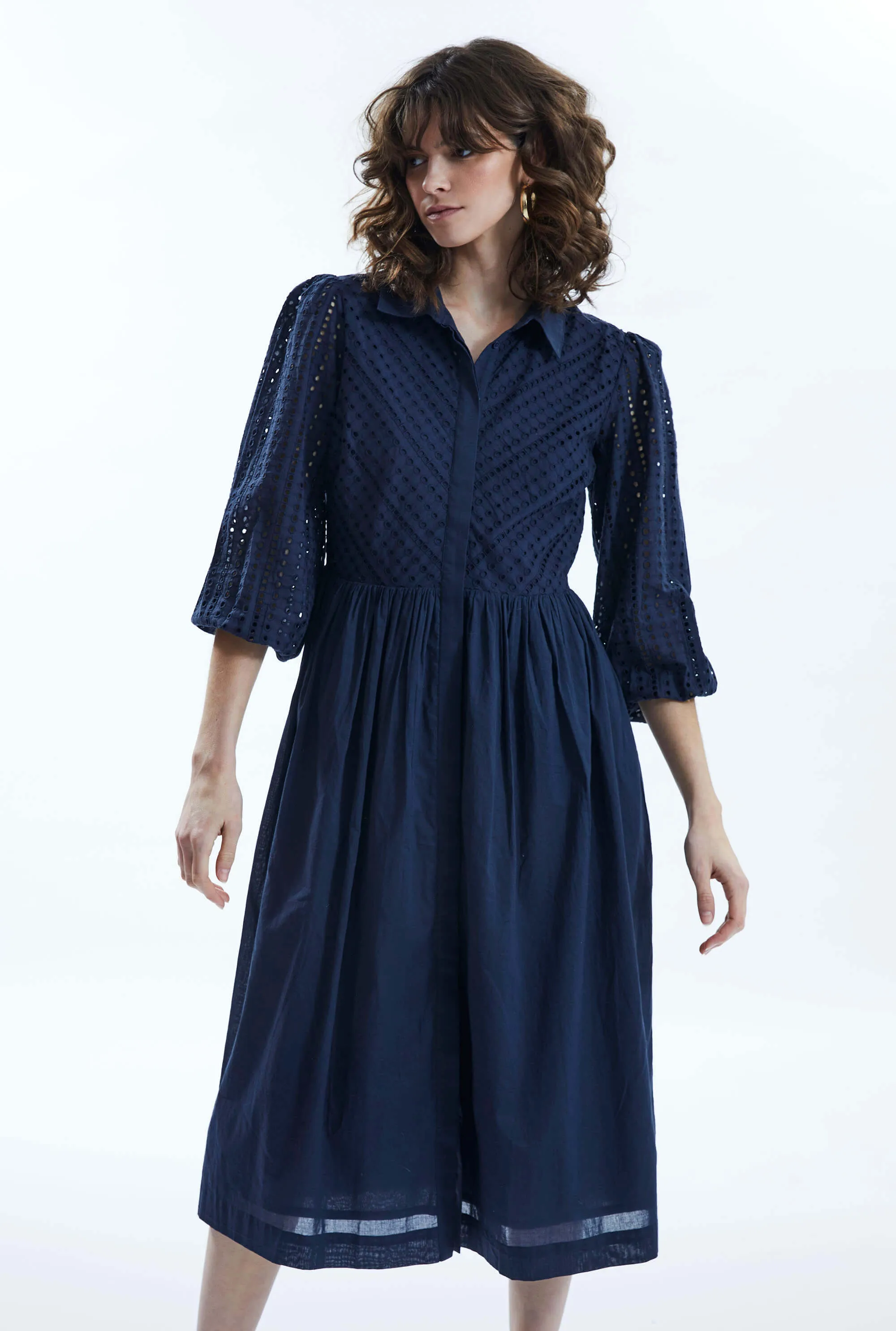 Broderie Anglaise Midi Dress