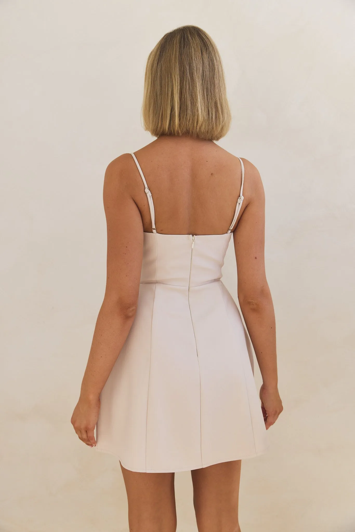 Caroline Mini Dress (Beige)