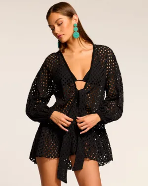 Caya Eyelet Coverup Mini Dress