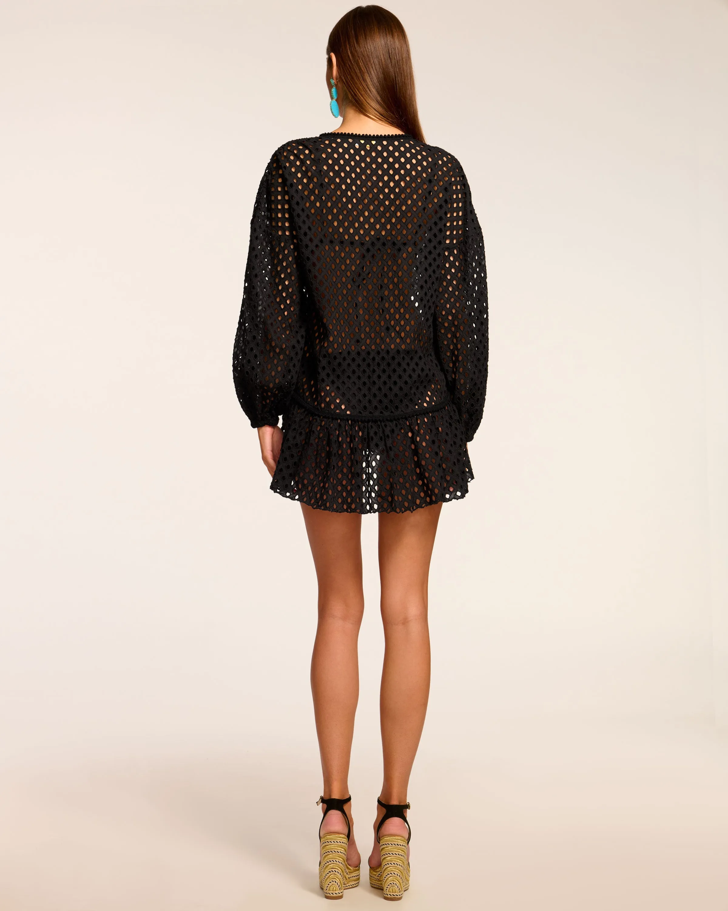 Caya Eyelet Coverup Mini Dress