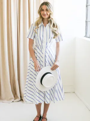 Contrast Stripe Midi Dress