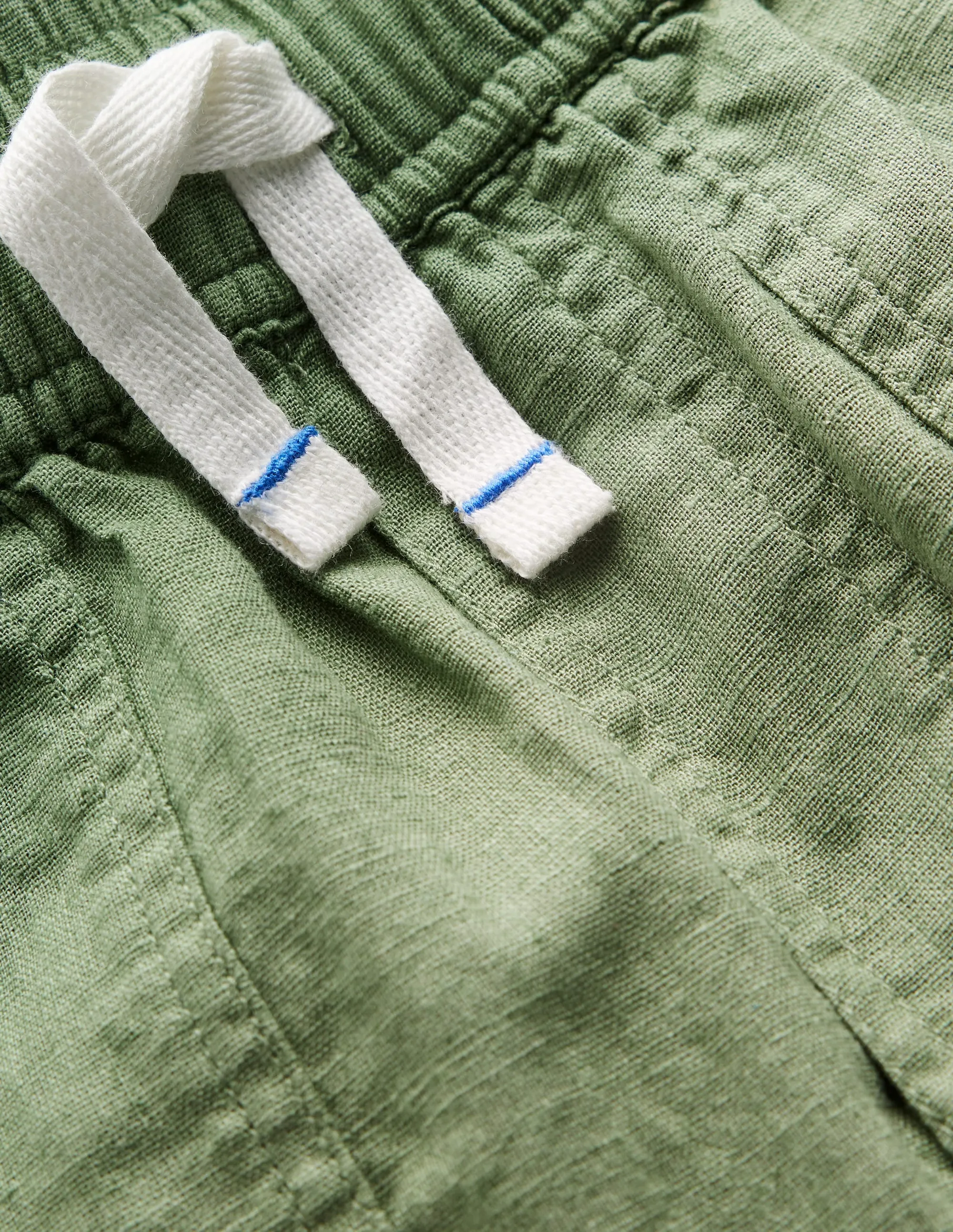 Cotton Linen Pull-on Trouser-Newt Green
