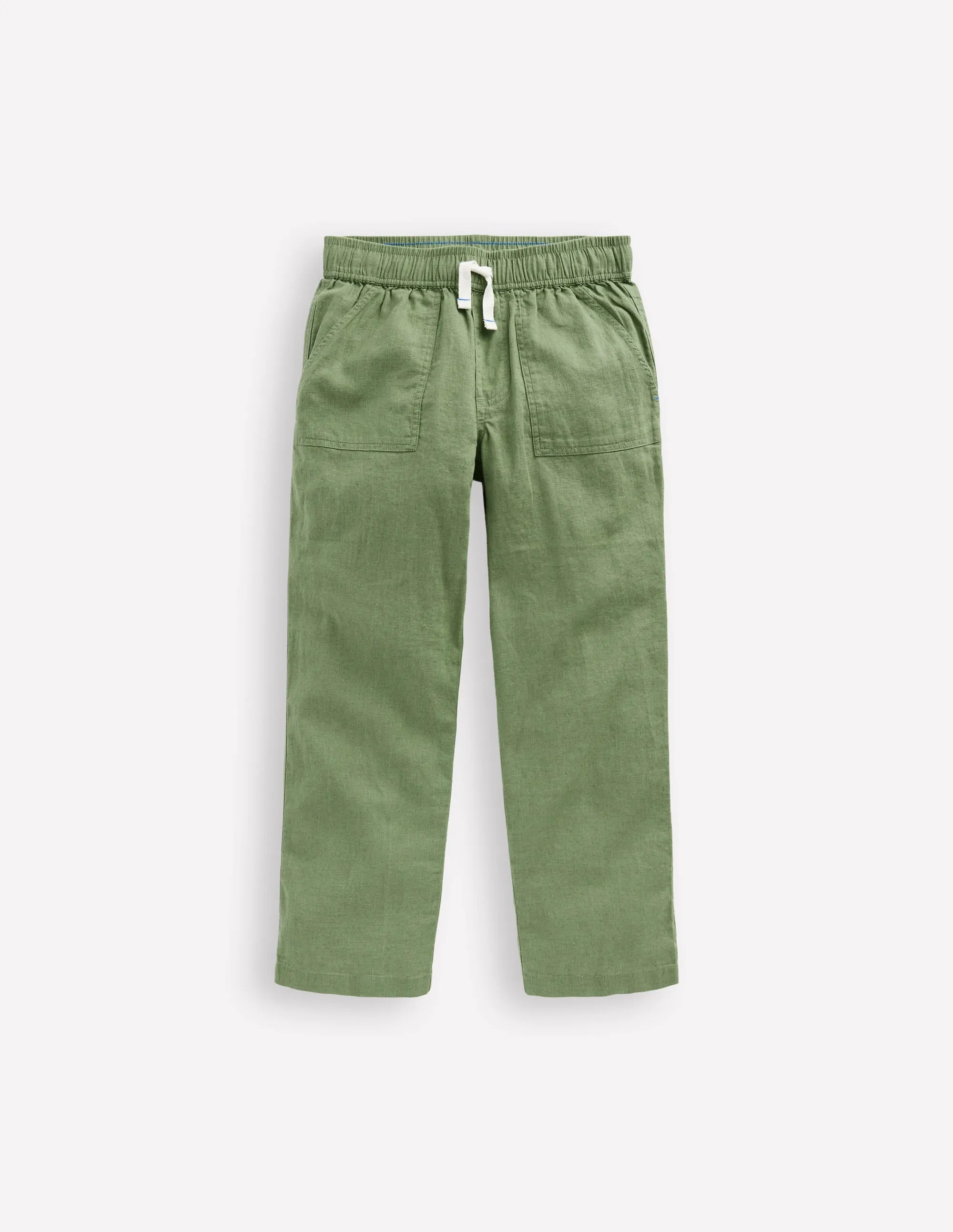 Cotton Linen Pull-on Trouser-Newt Green