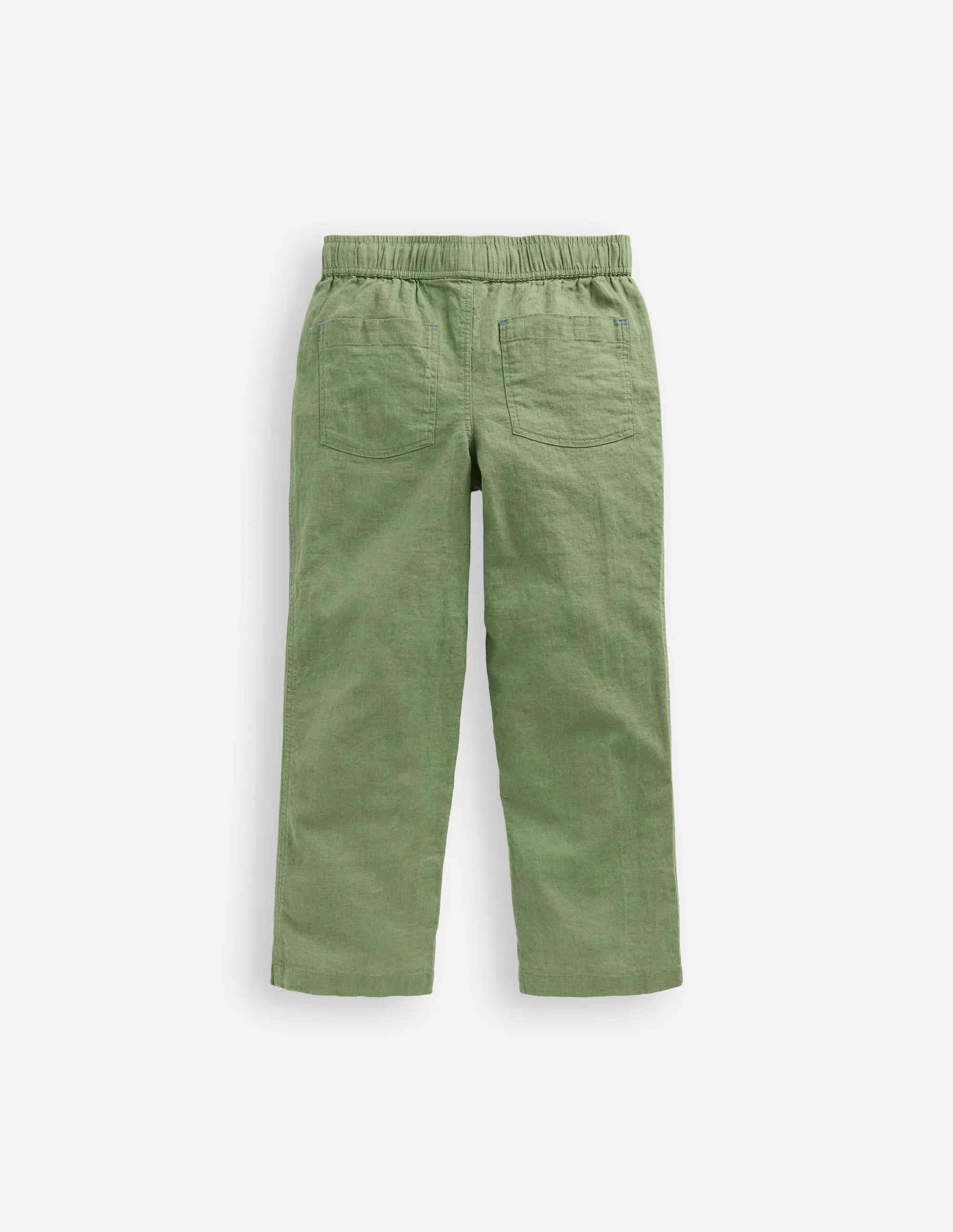 Cotton Linen Pull-on Trouser-Newt Green