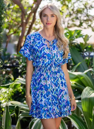 Courtney Dress / Pink-Cobalt