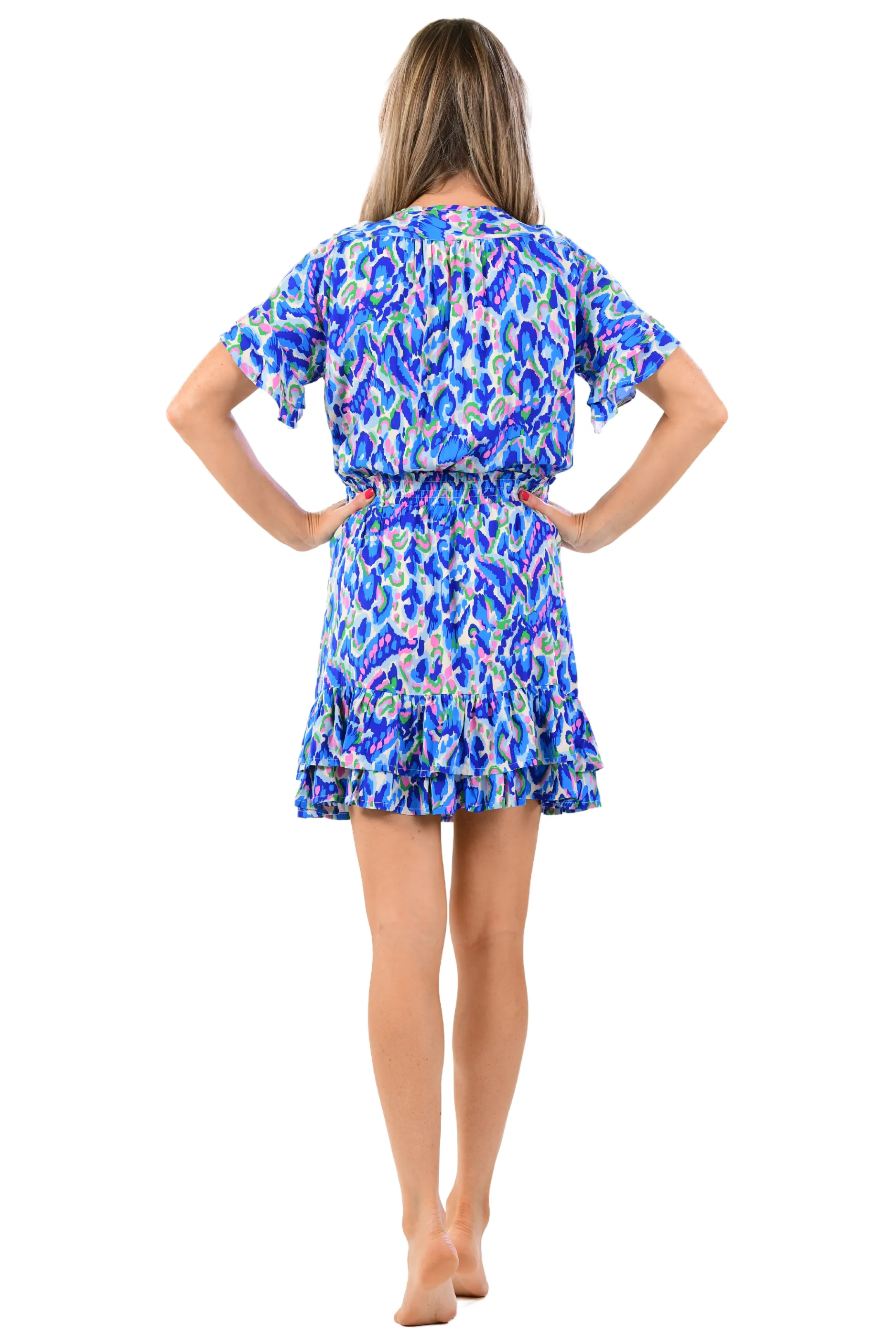 Courtney Dress / Pink-Cobalt
