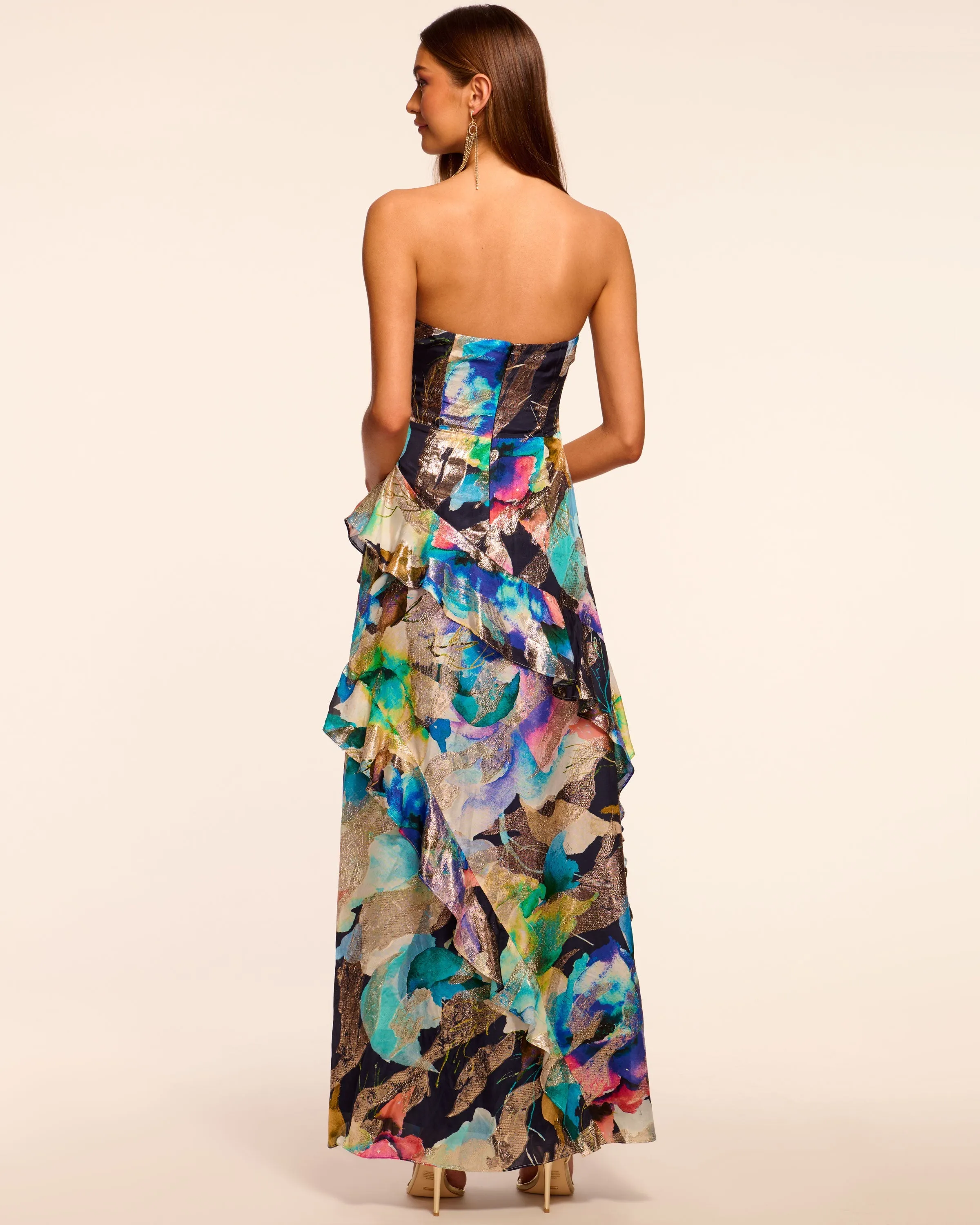 Dominika Strapless Jacquard Gown