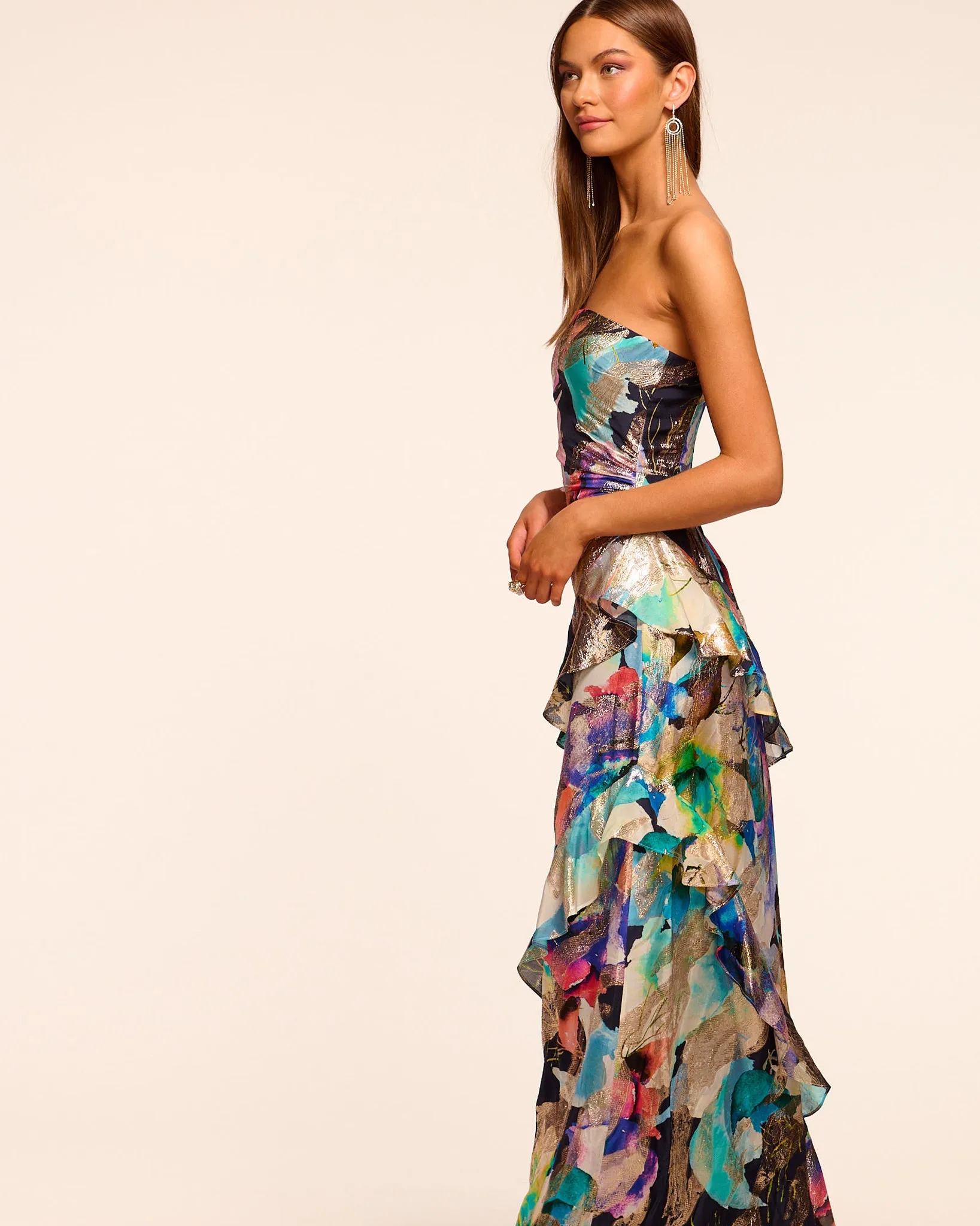 Dominika Strapless Jacquard Gown