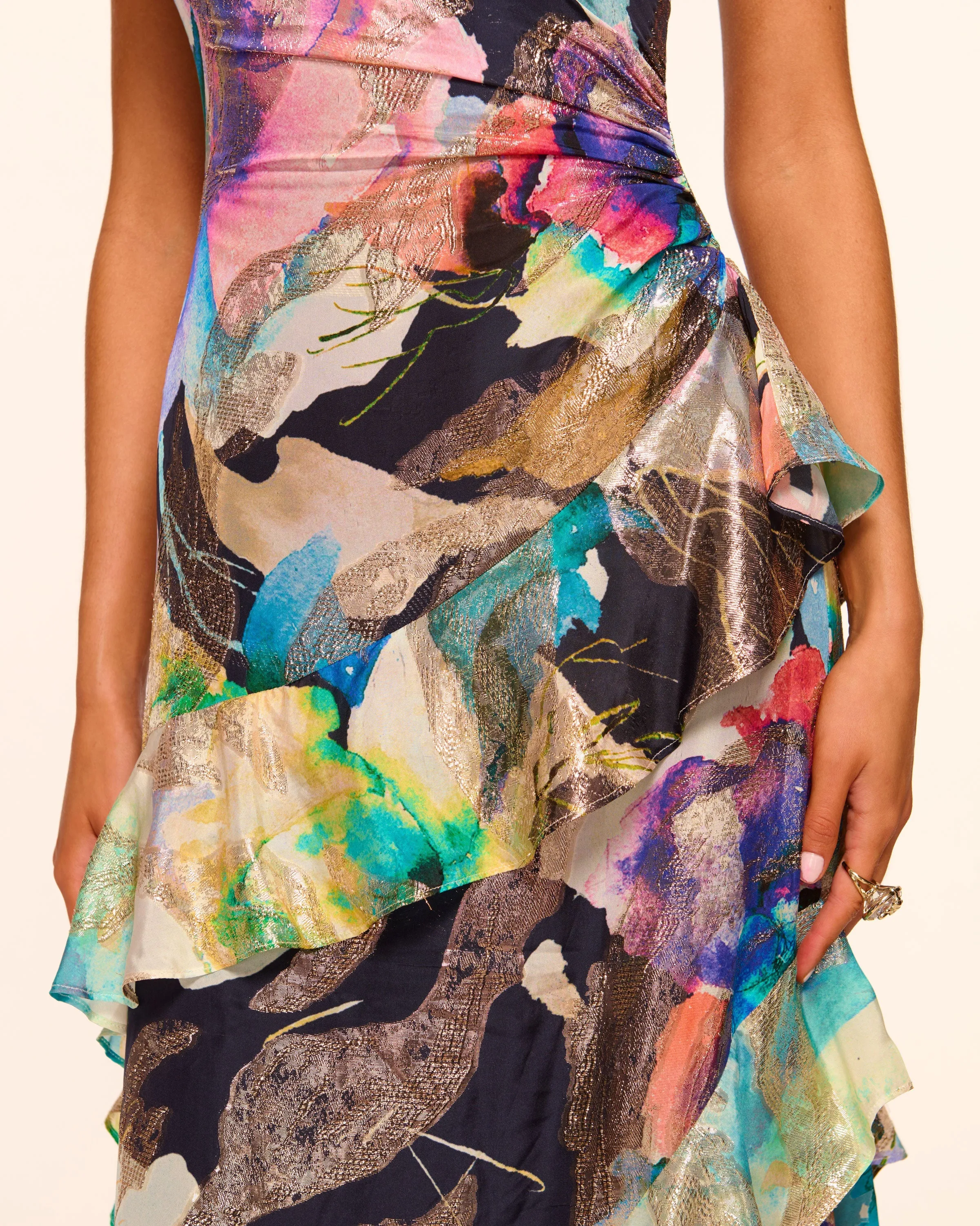 Dominika Strapless Jacquard Gown