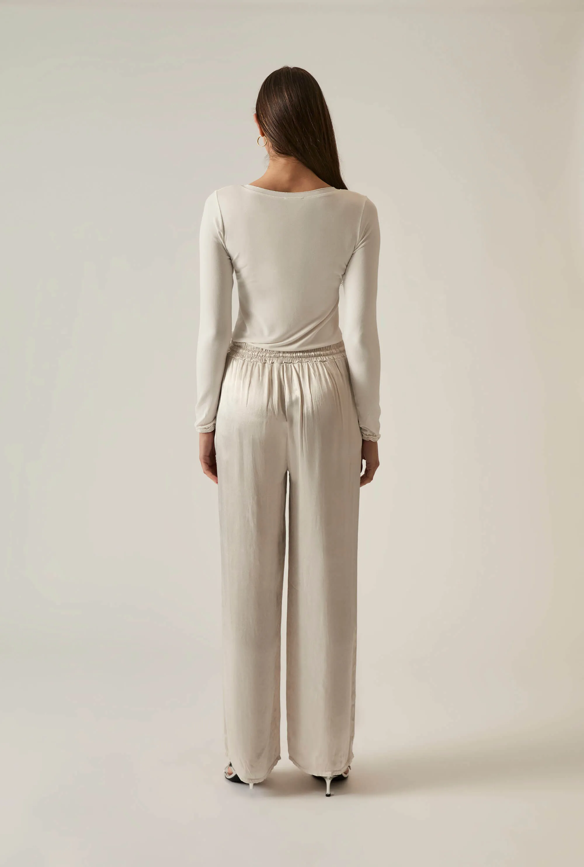 Drawstring Beige Trousers