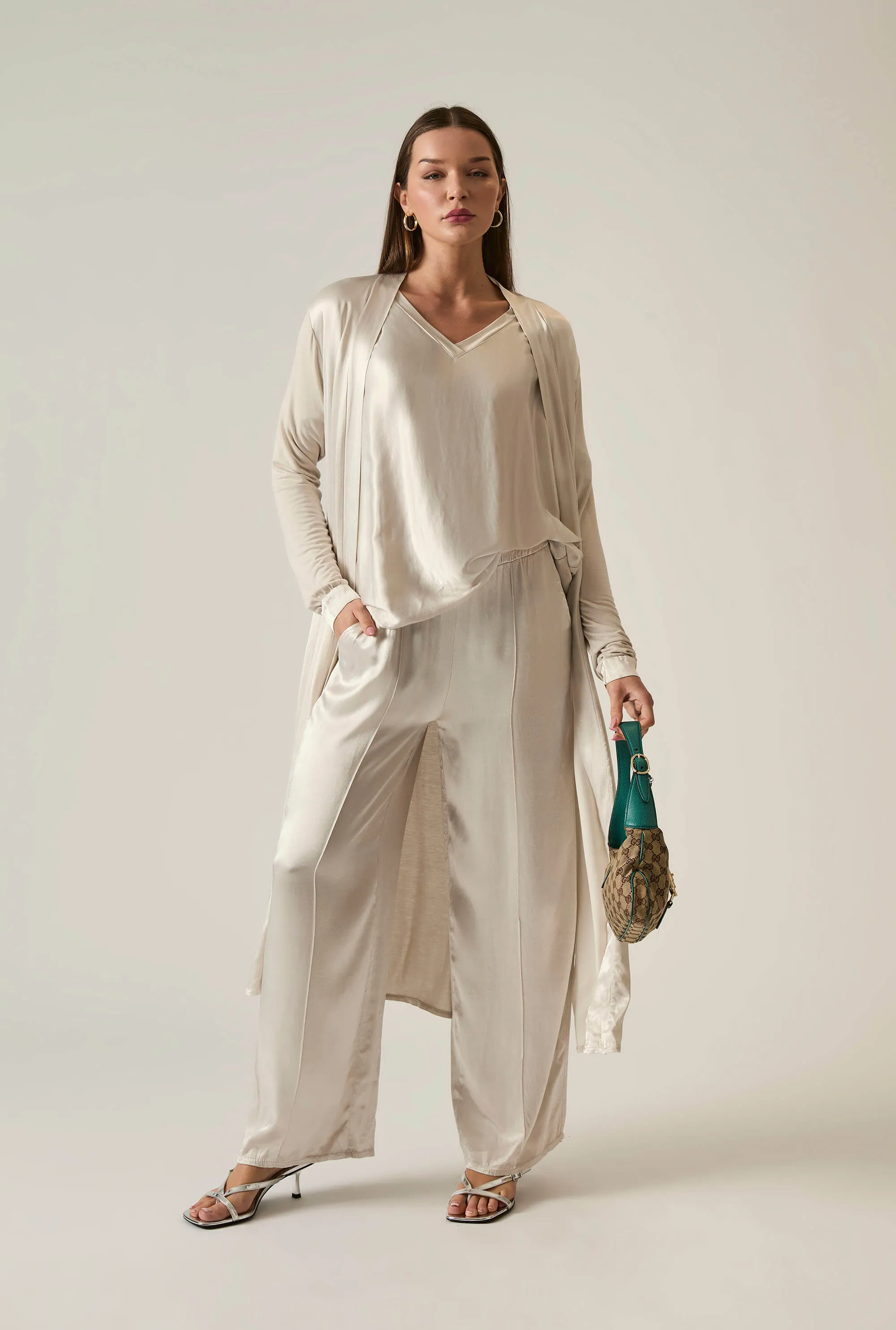 Drawstring Beige Trousers