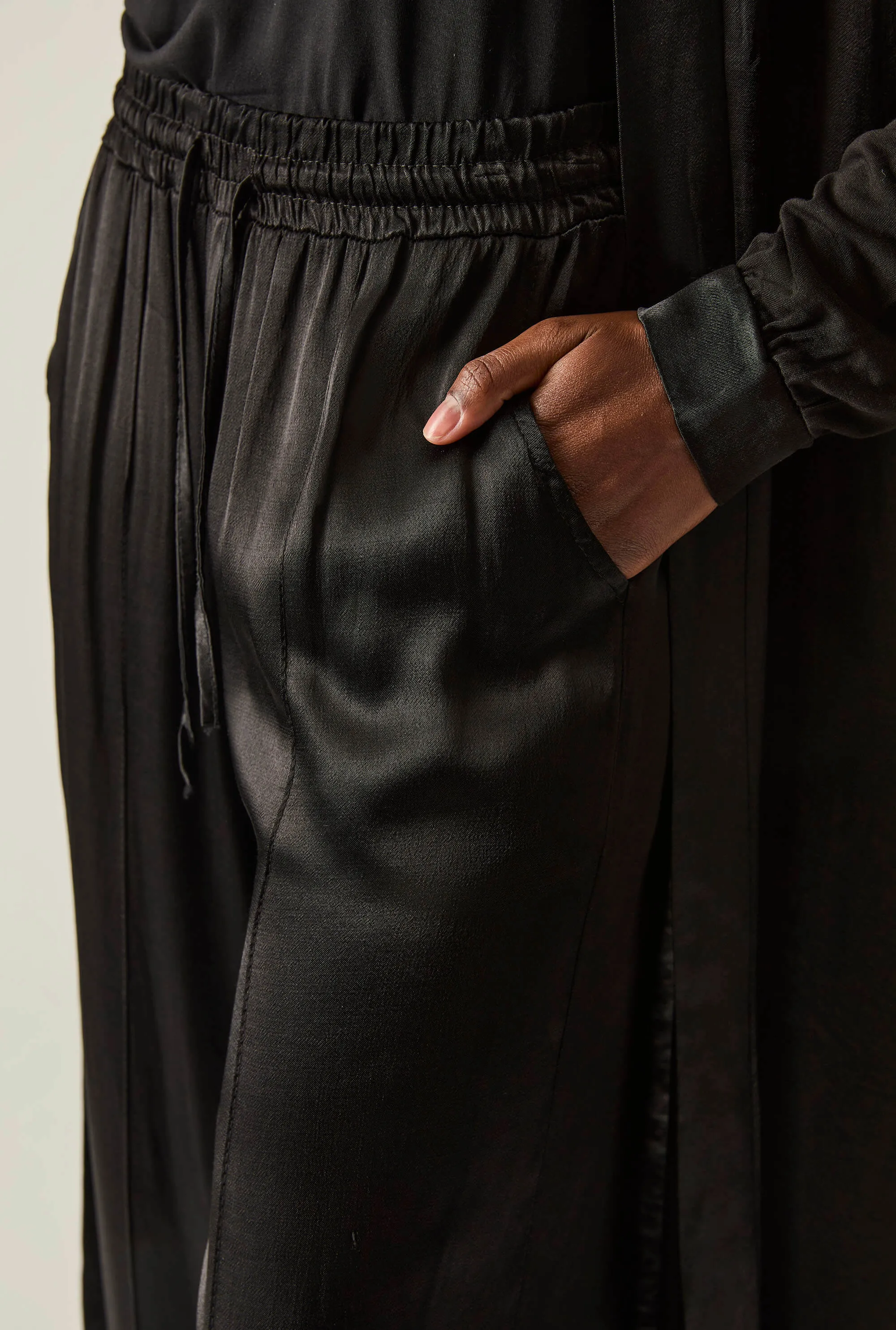 Drawstring Black Trousers