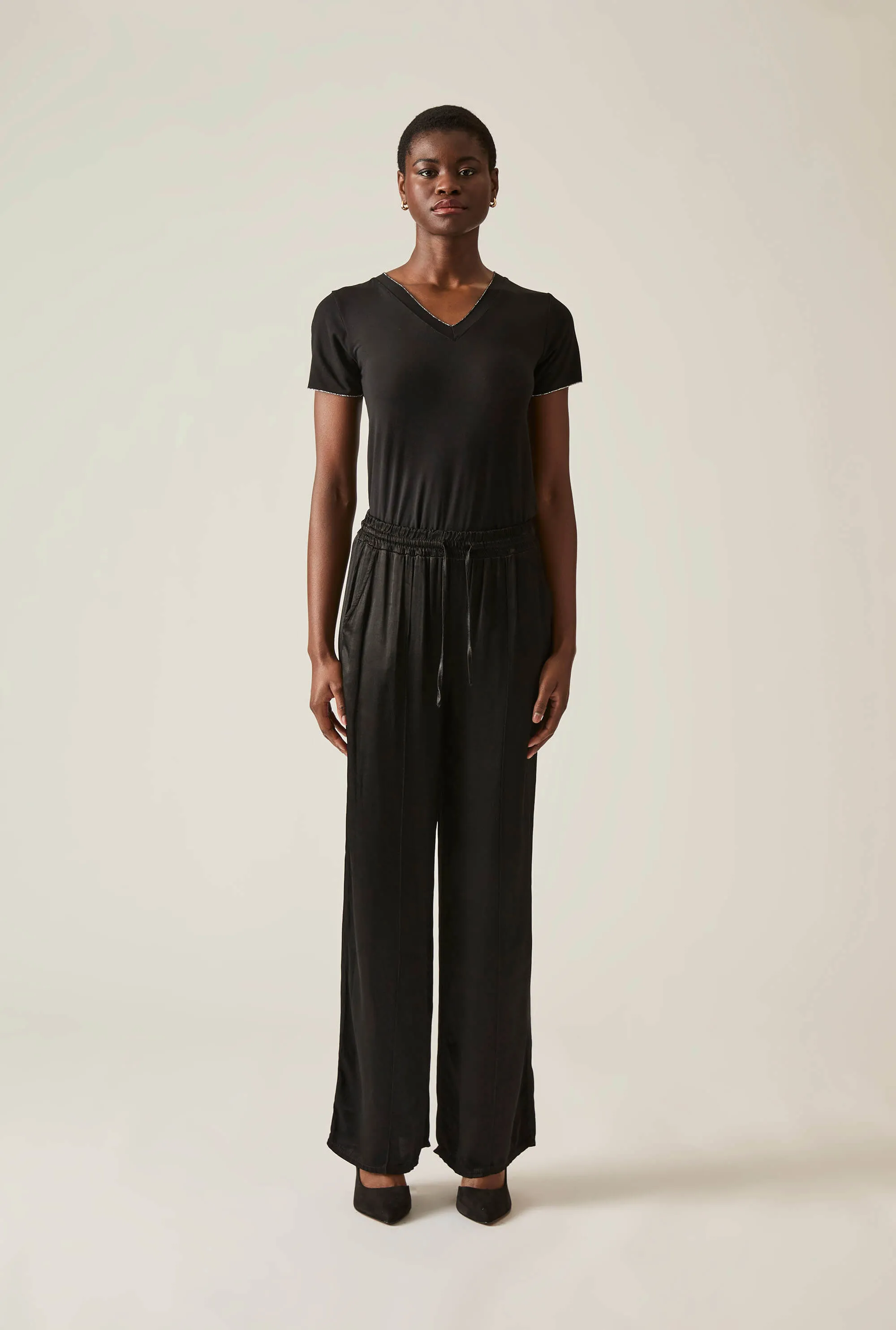 Drawstring Black Trousers