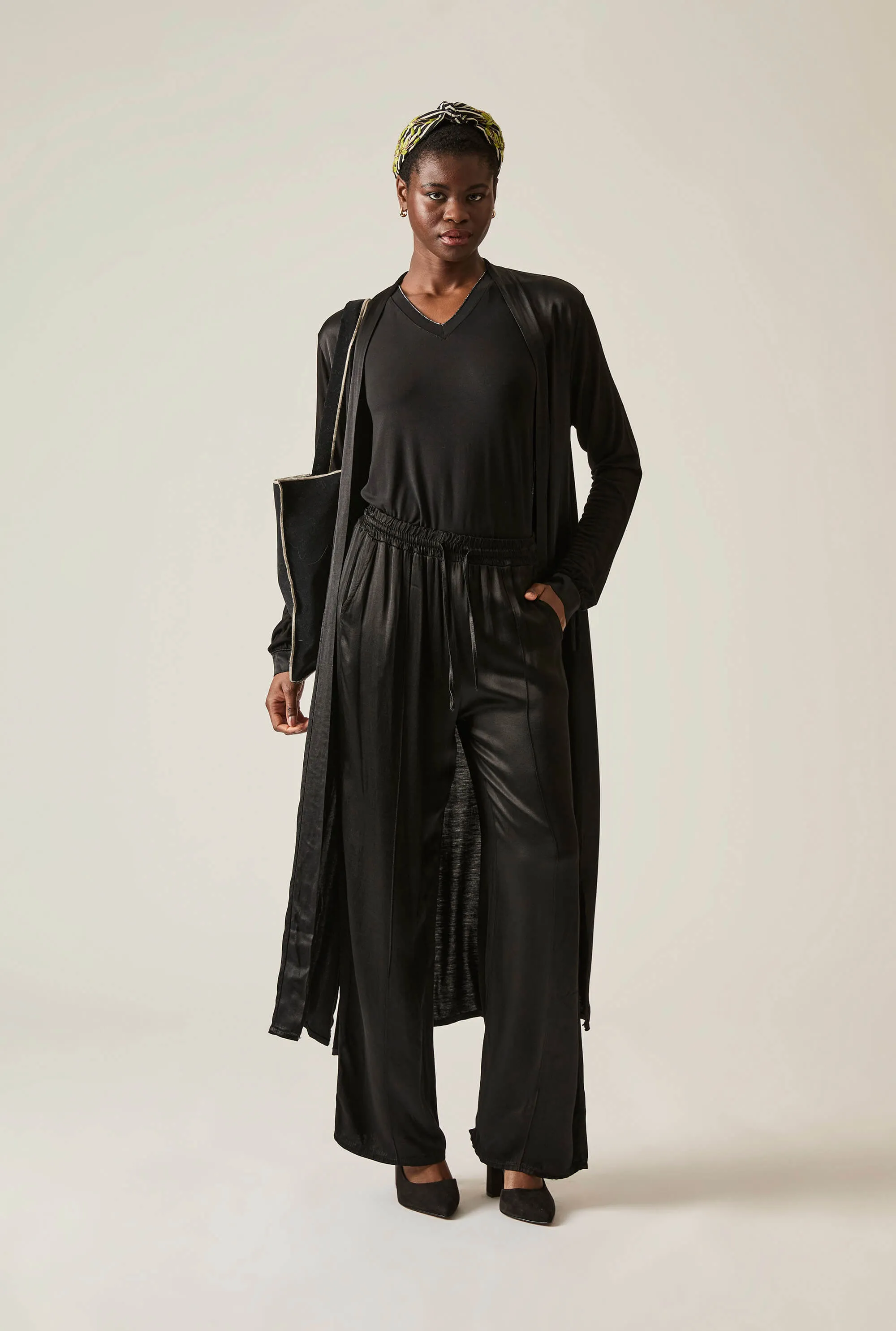 Drawstring Black Trousers