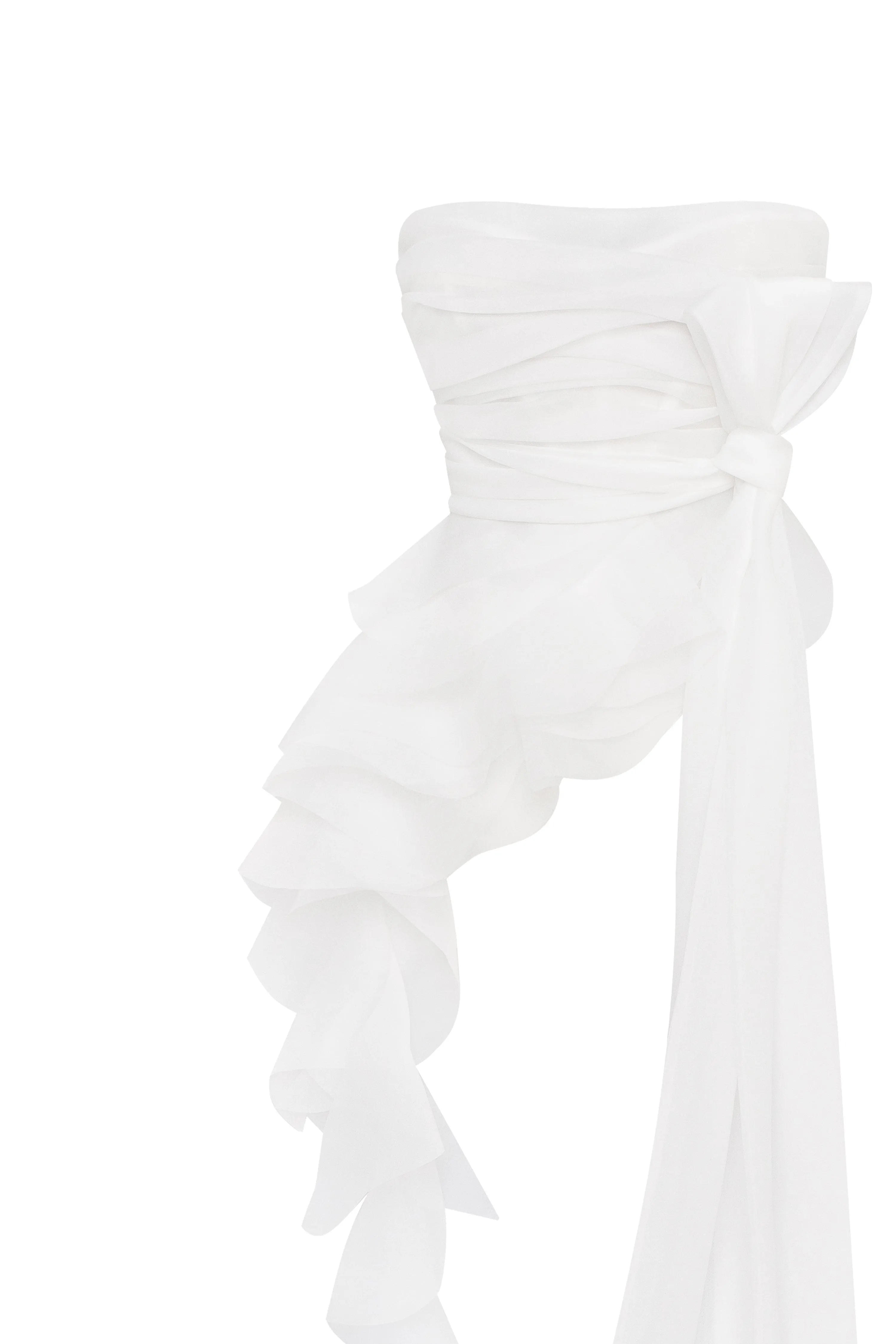 Dreamy blouse with meringue flounces in white, Midnight Walk