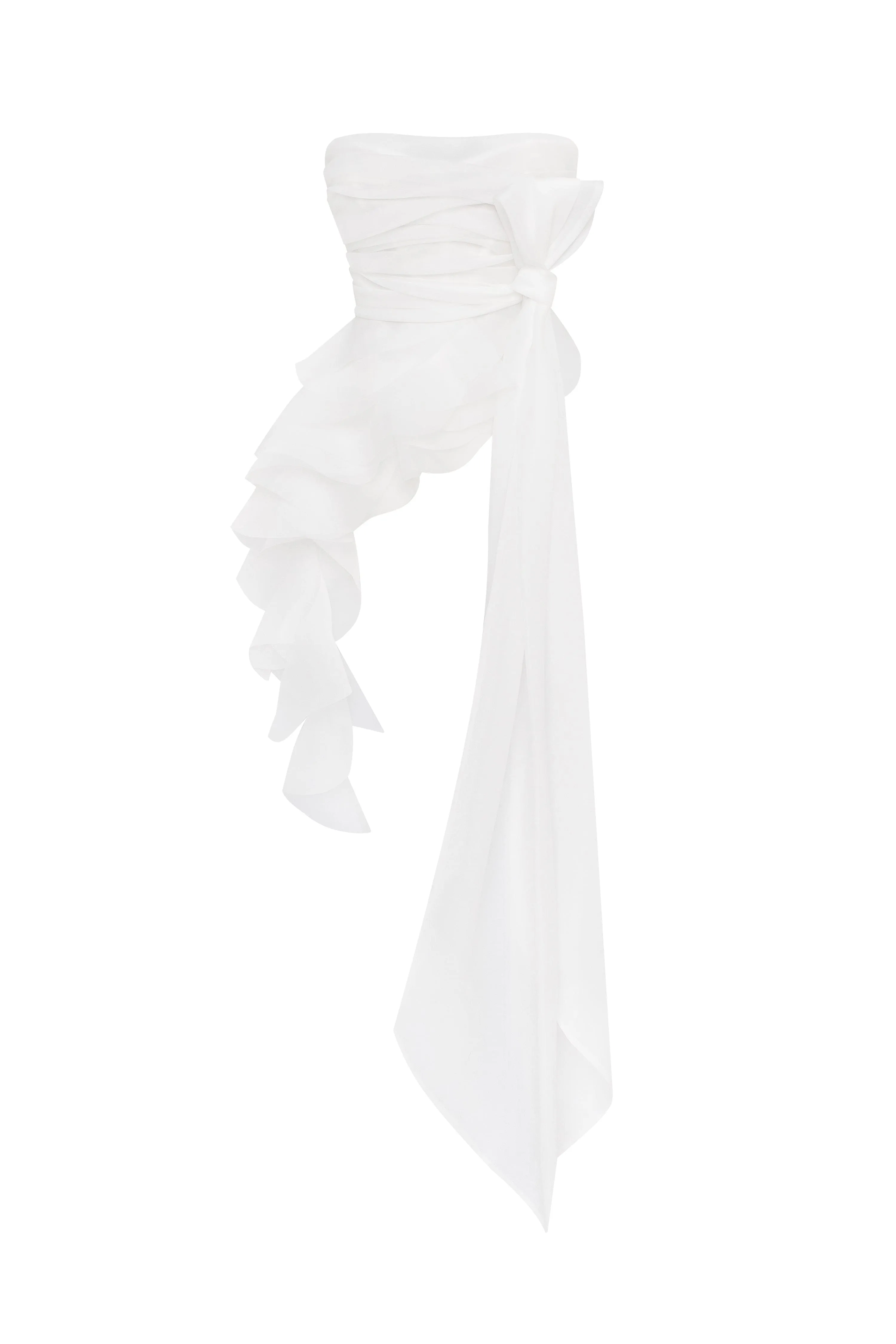 Dreamy blouse with meringue flounces in white, Midnight Walk