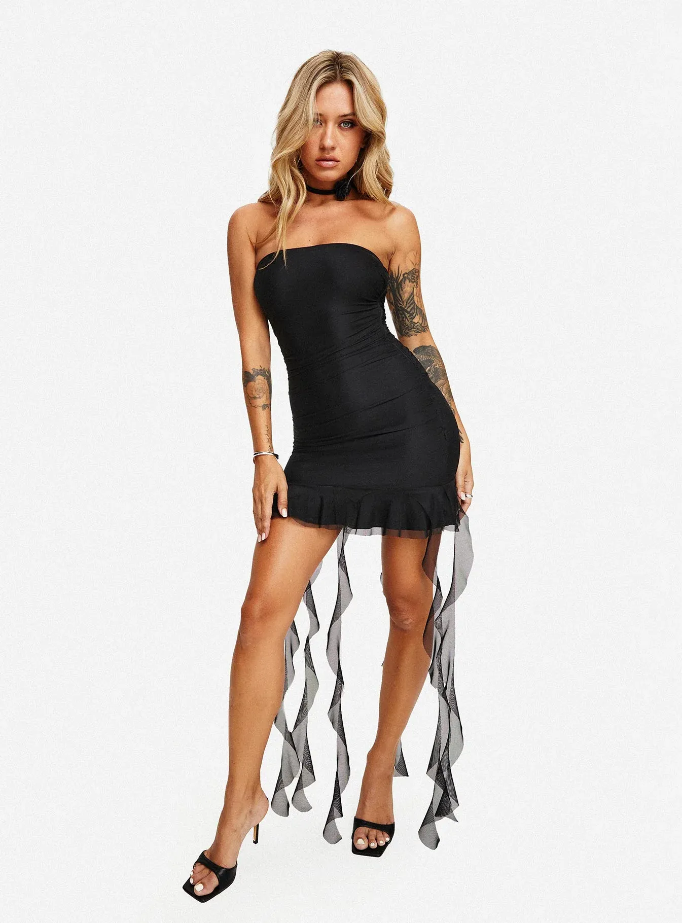 Duvall Strapless Mini Dress Black