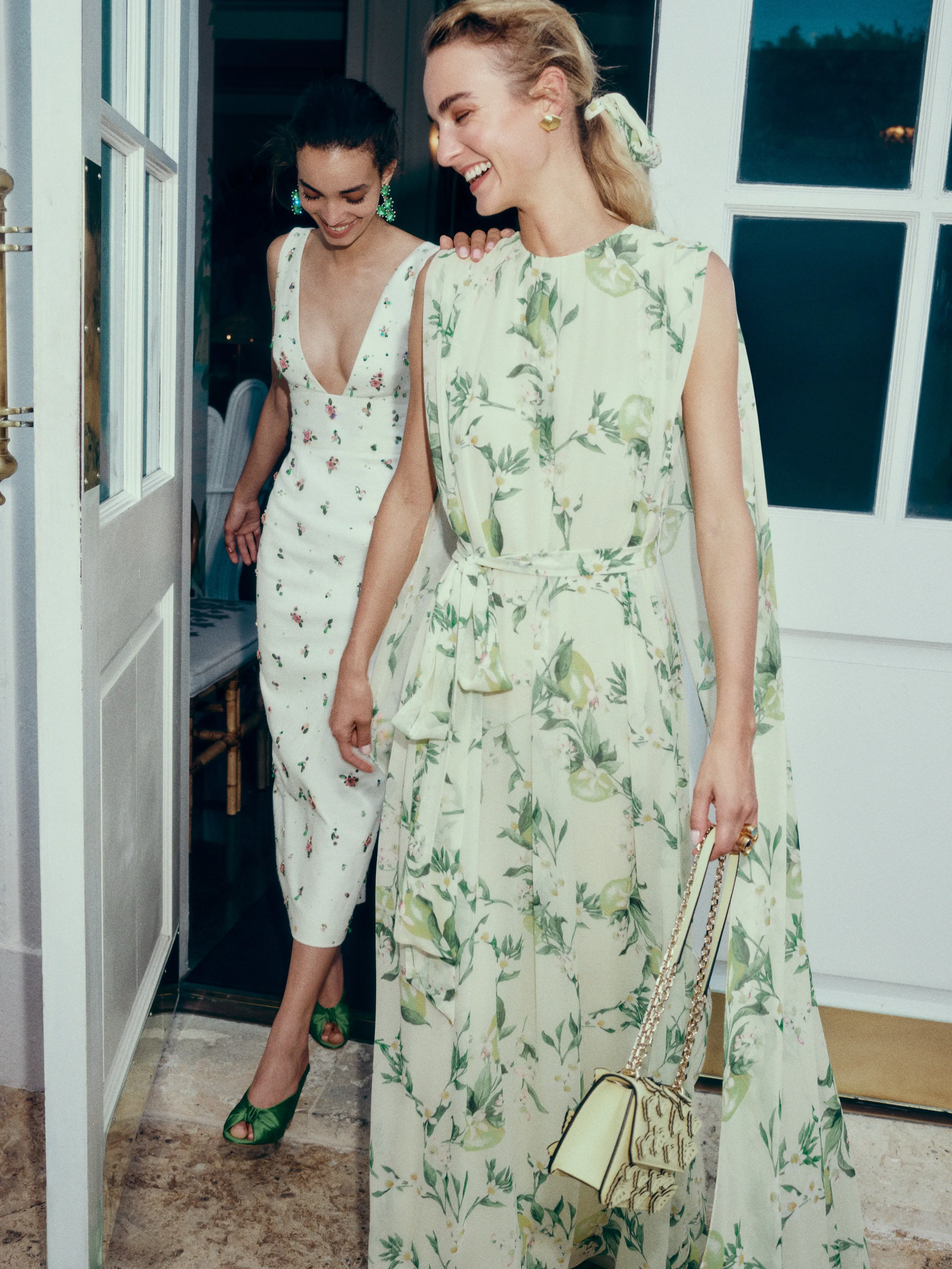 Embroidered Linen Cocktail Dress