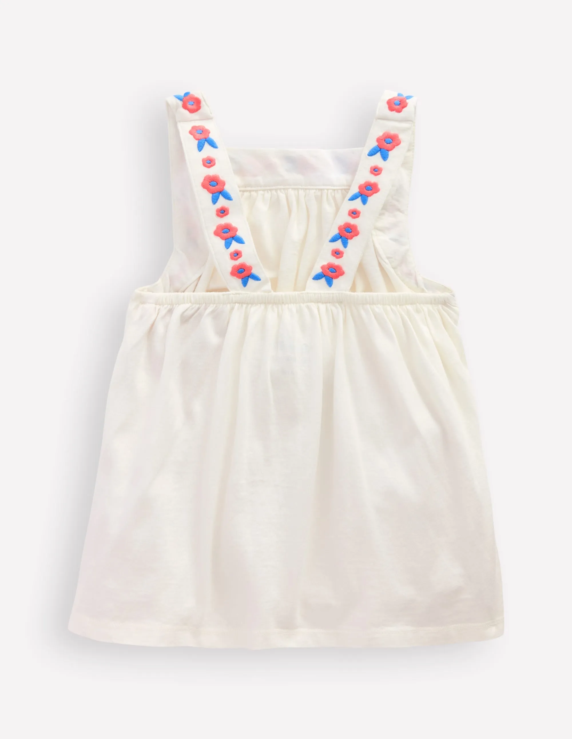 Embroidered Sleeveless Top-Soft Ivory