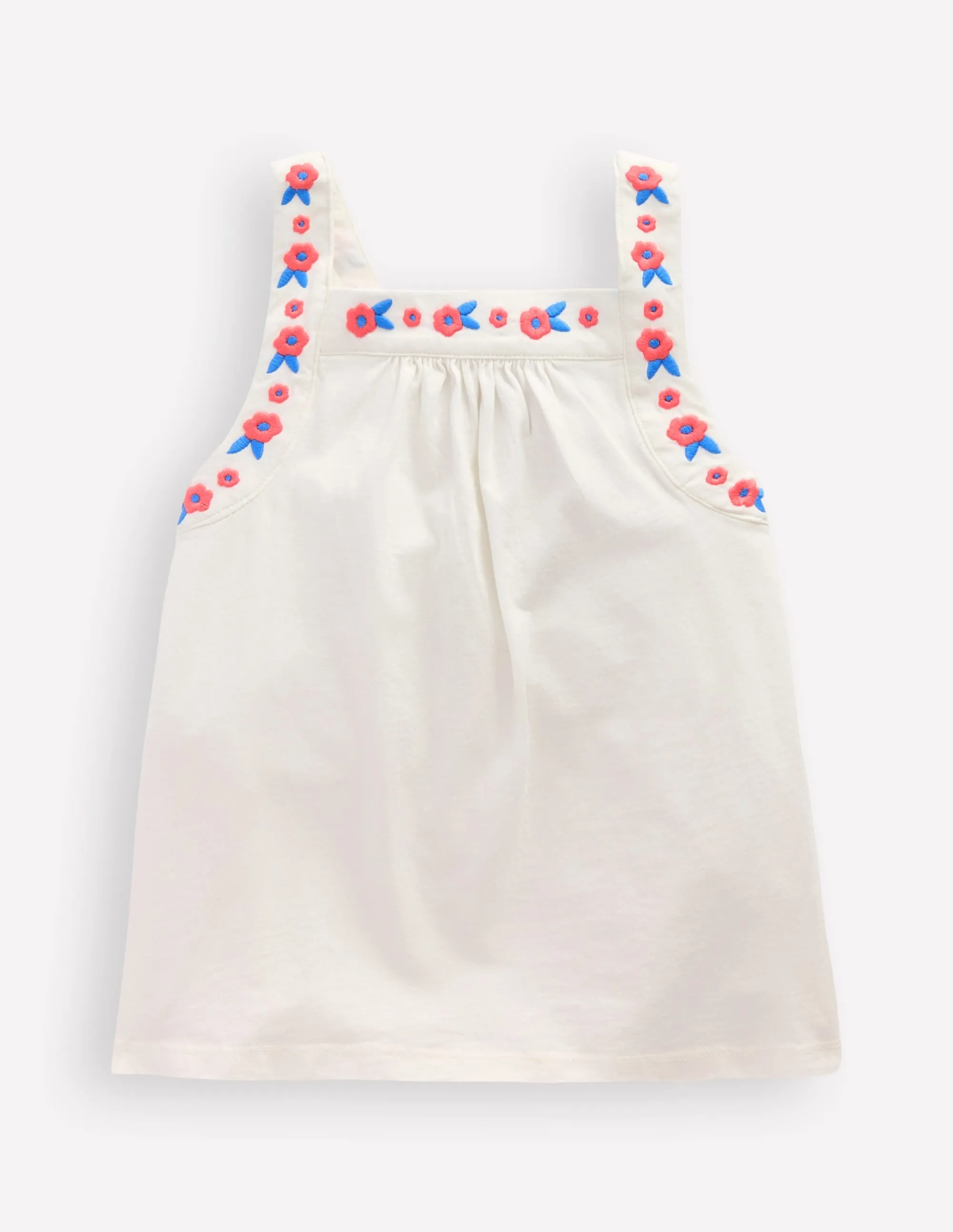 Embroidered Sleeveless Top-Soft Ivory