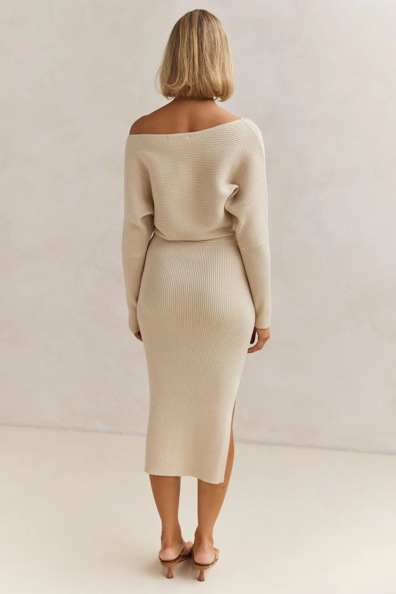 Evelina Midi Dress (Beige)