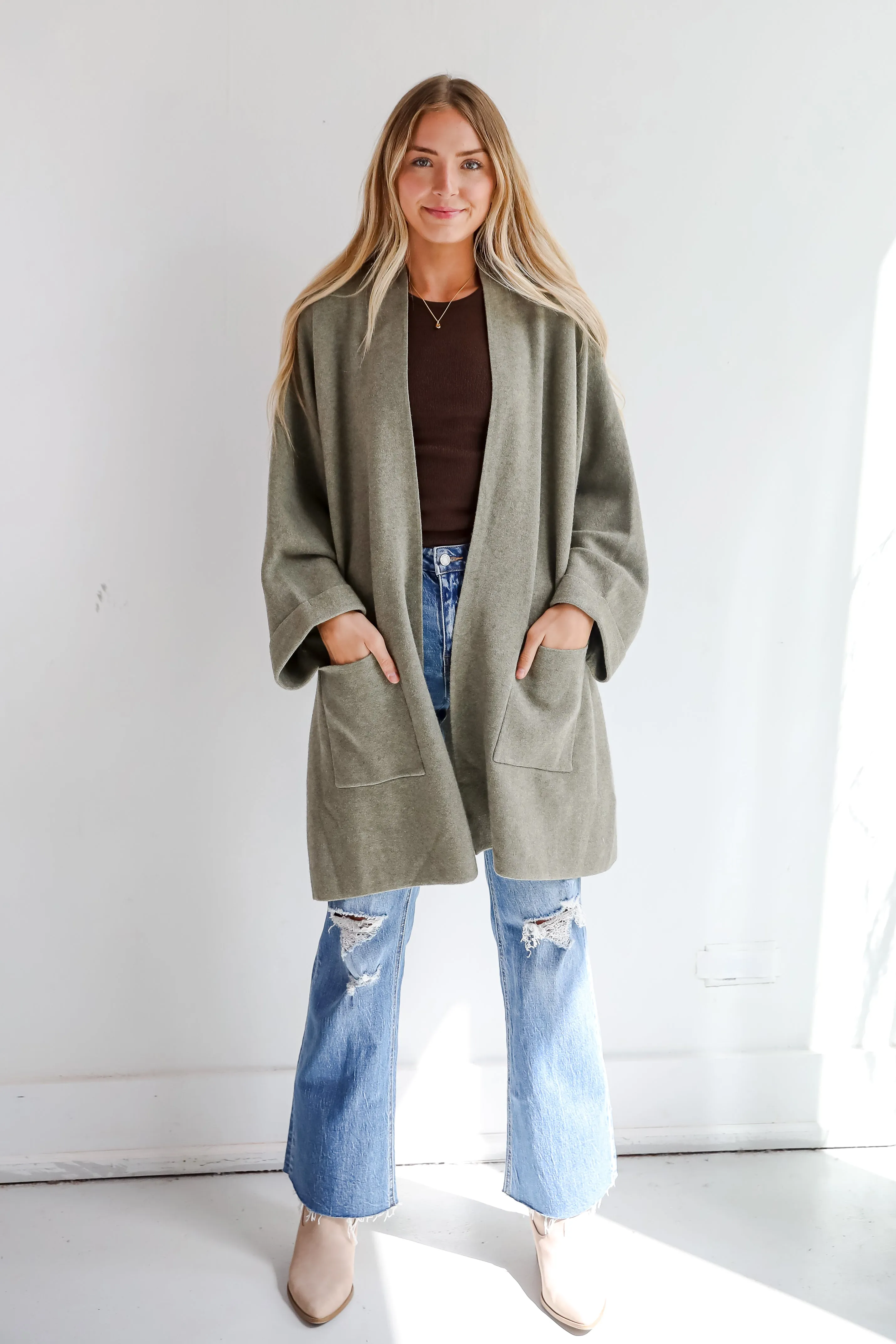 FINAL SALE - Cabin Cuteness Olive Oversized Cardigan