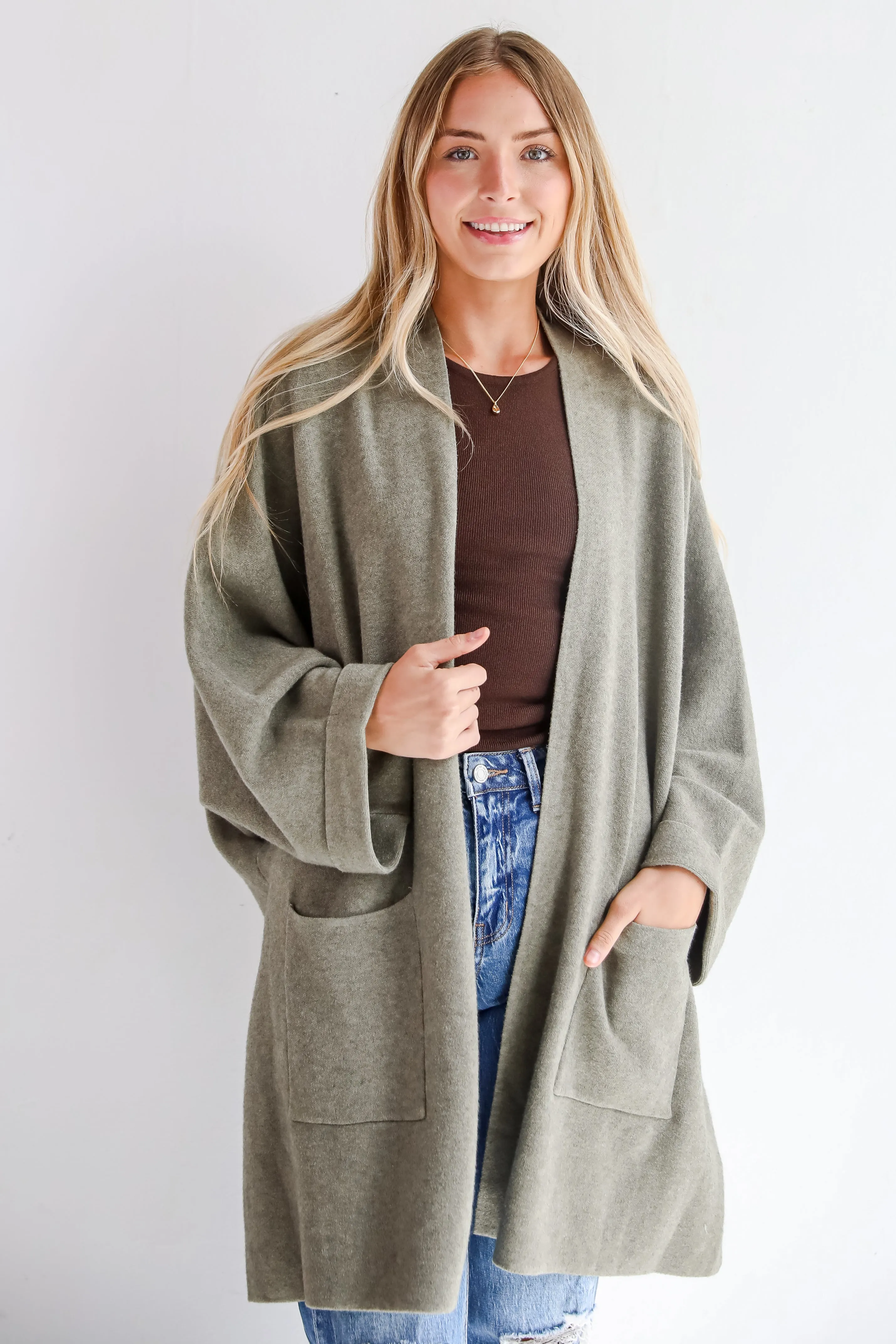 FINAL SALE - Cabin Cuteness Olive Oversized Cardigan