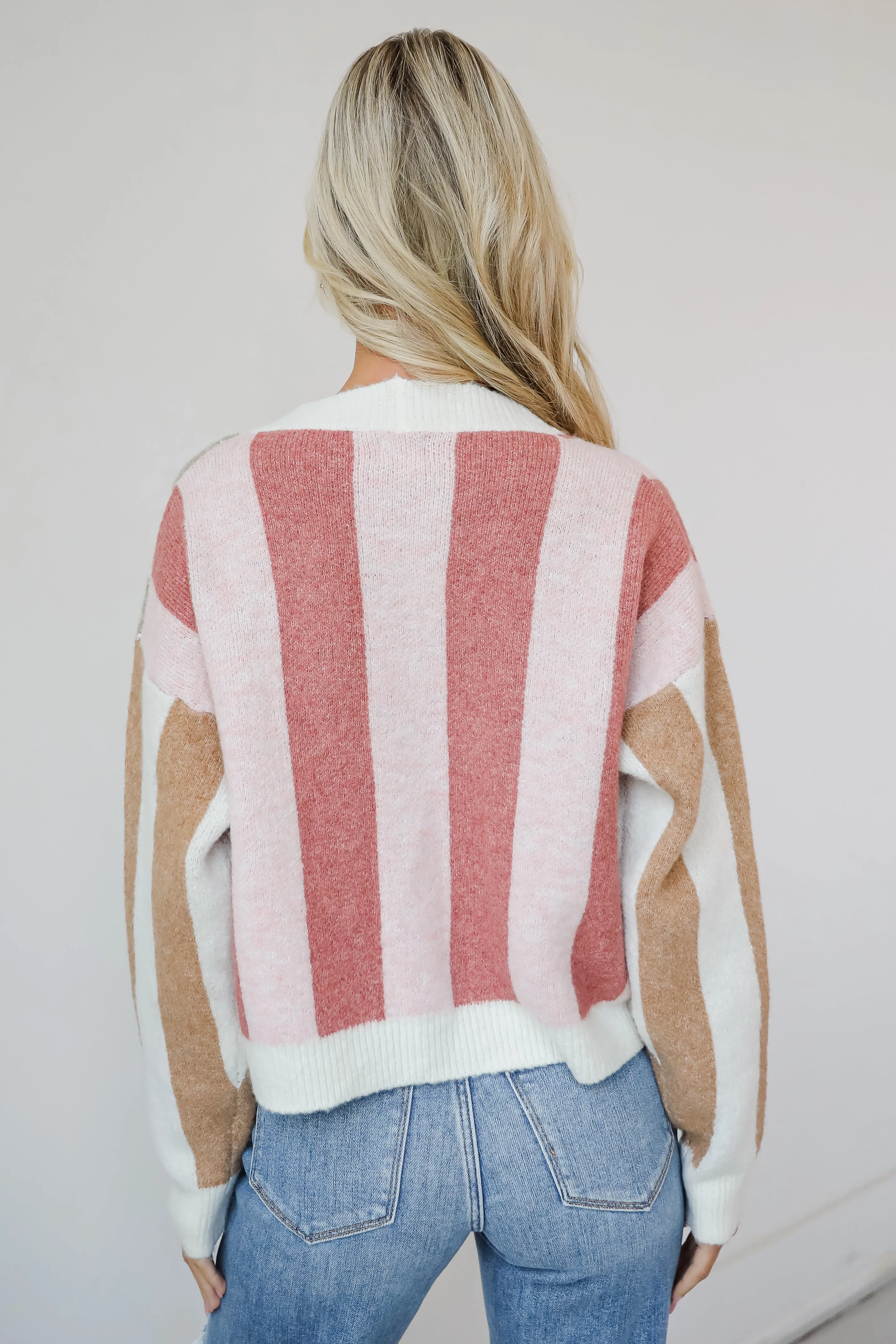 FINAL SALE - Classically Cozy Striped Color Block Sweater Cardigan
