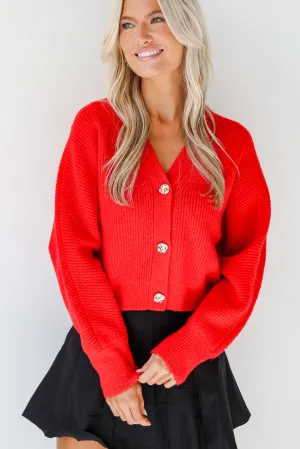 FINAL SALE - Luxury Sweetness Red Sweater Cardigan