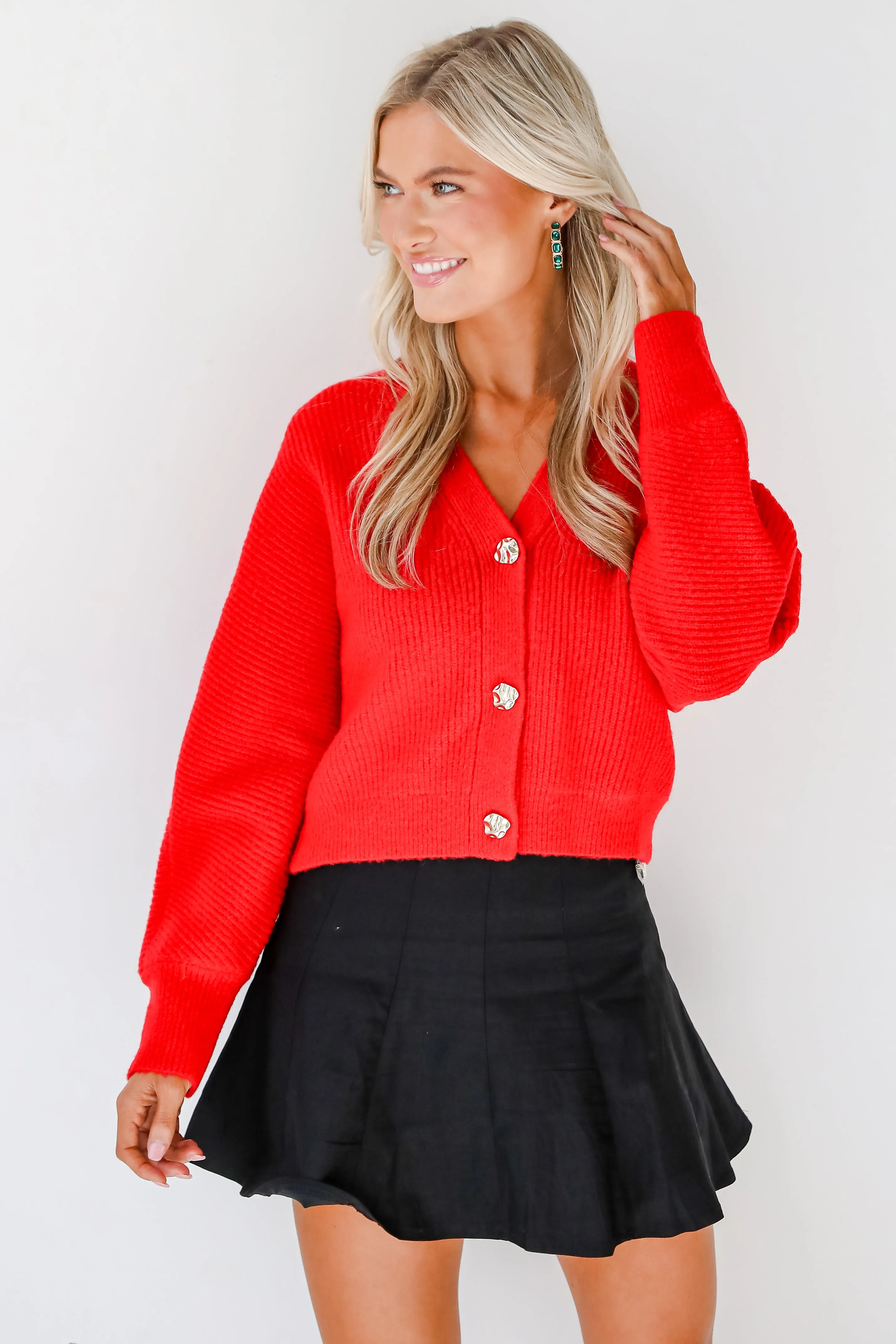 FINAL SALE - Luxury Sweetness Red Sweater Cardigan