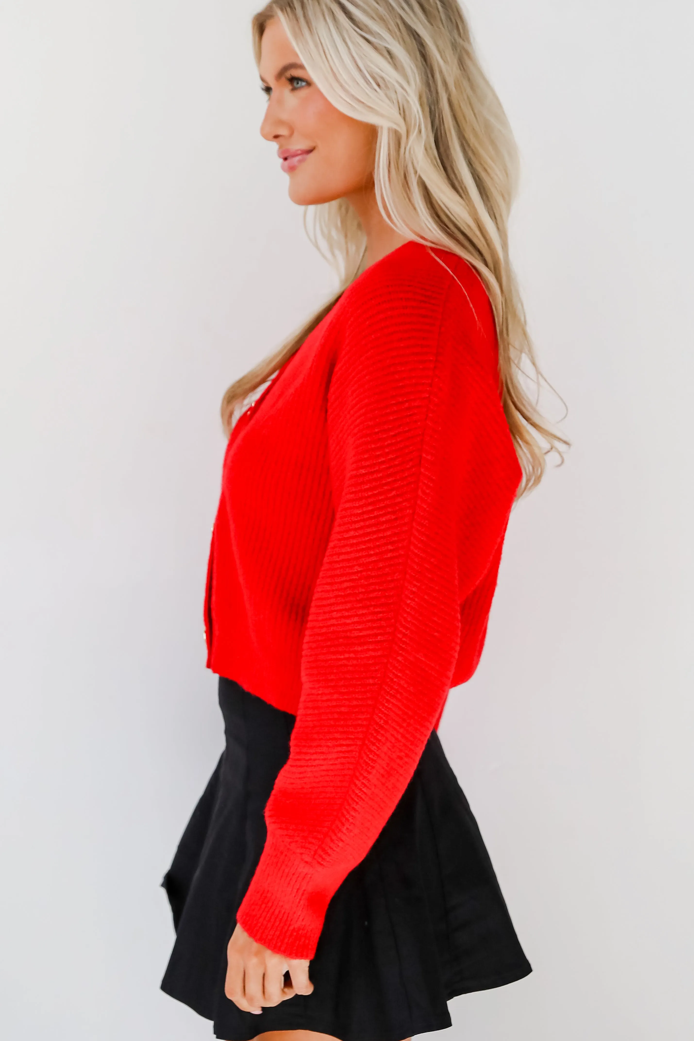 FINAL SALE - Luxury Sweetness Red Sweater Cardigan