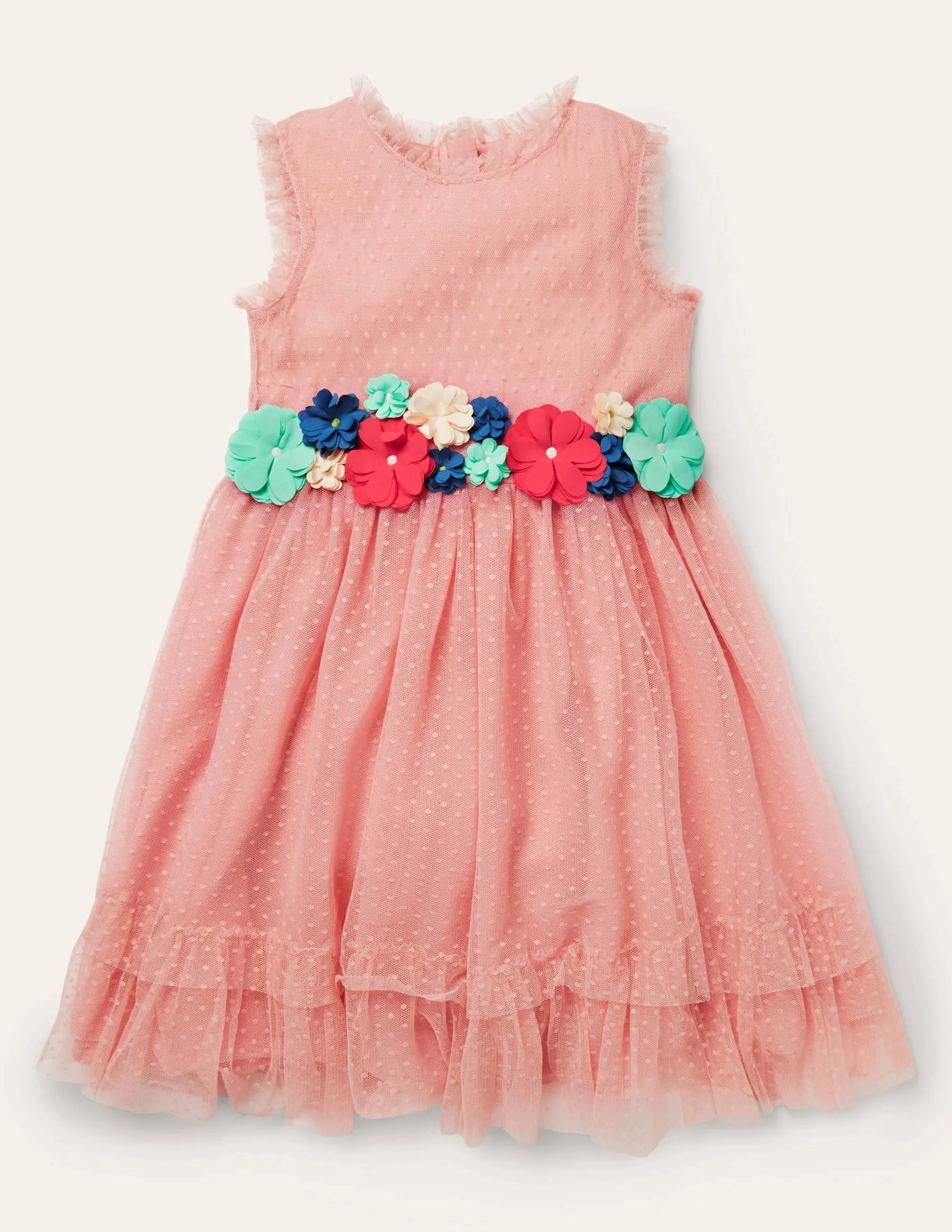 Floral Corsage Dress-Almond Blossom Pink