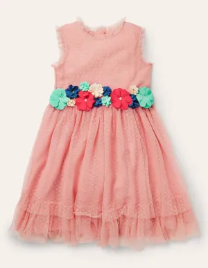 Floral Corsage Dress-Almond Blossom Pink