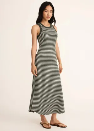 Goodwin Stripe Midi Dress - Dark Agave