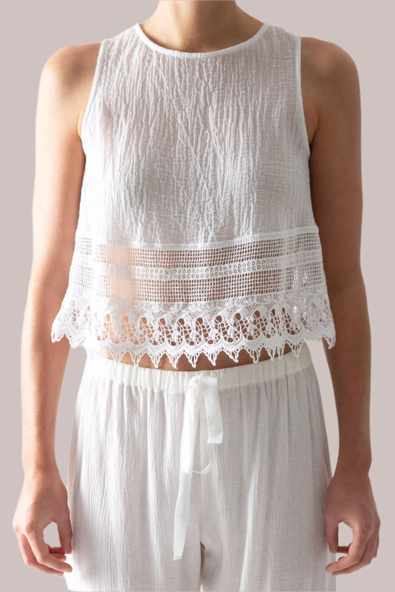 Hailey Cotton Gauze Crop Top