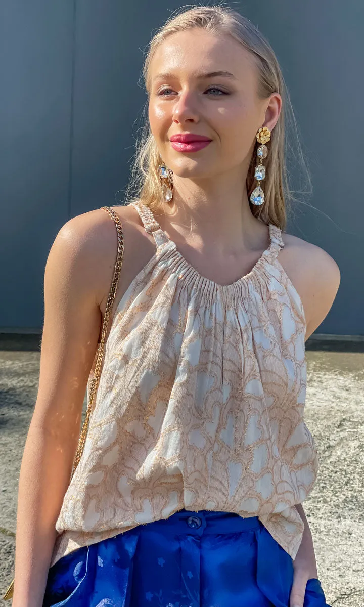Hoss Copper Embroid Gold Halter