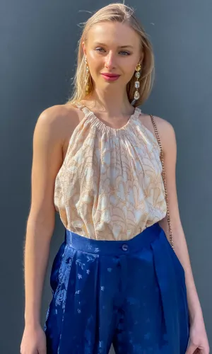 Hoss Copper Embroid Gold Halter