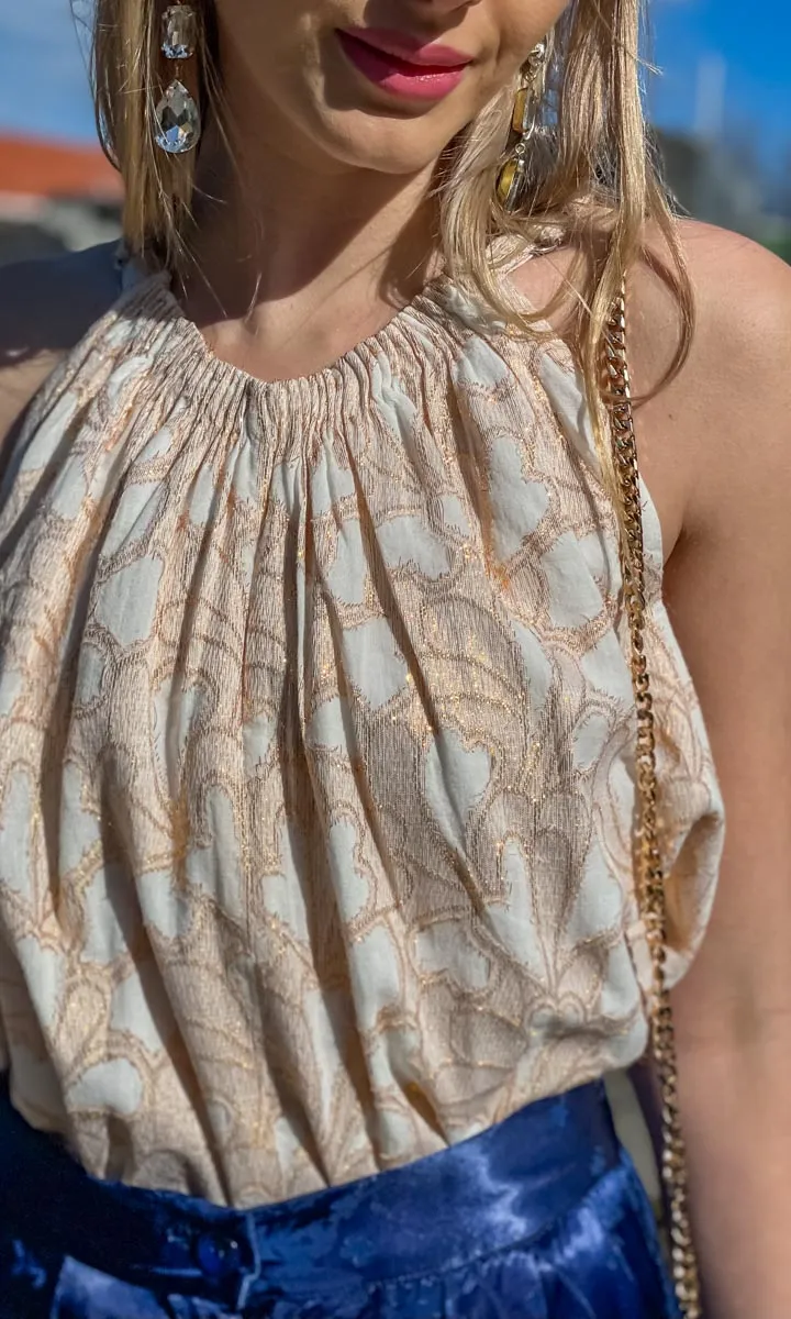 Hoss Copper Embroid Gold Halter