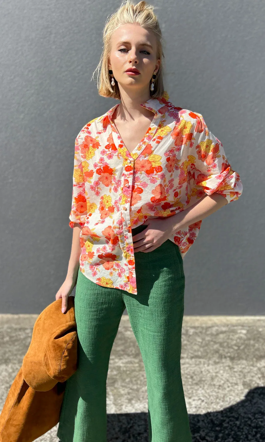hoss HUME floral Reds shirt