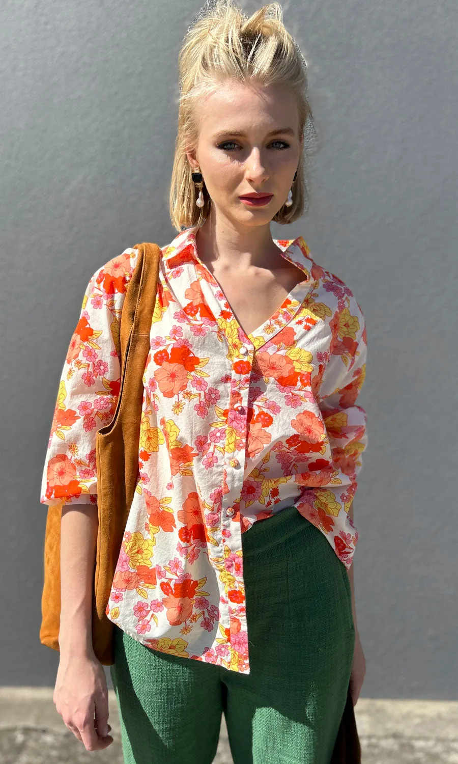 hoss HUME floral Reds shirt