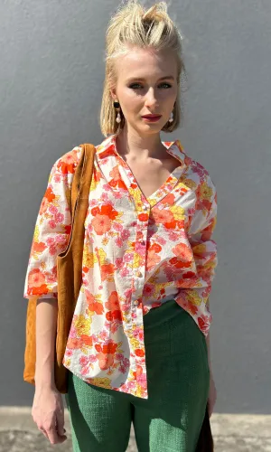 hoss HUME floral Reds shirt