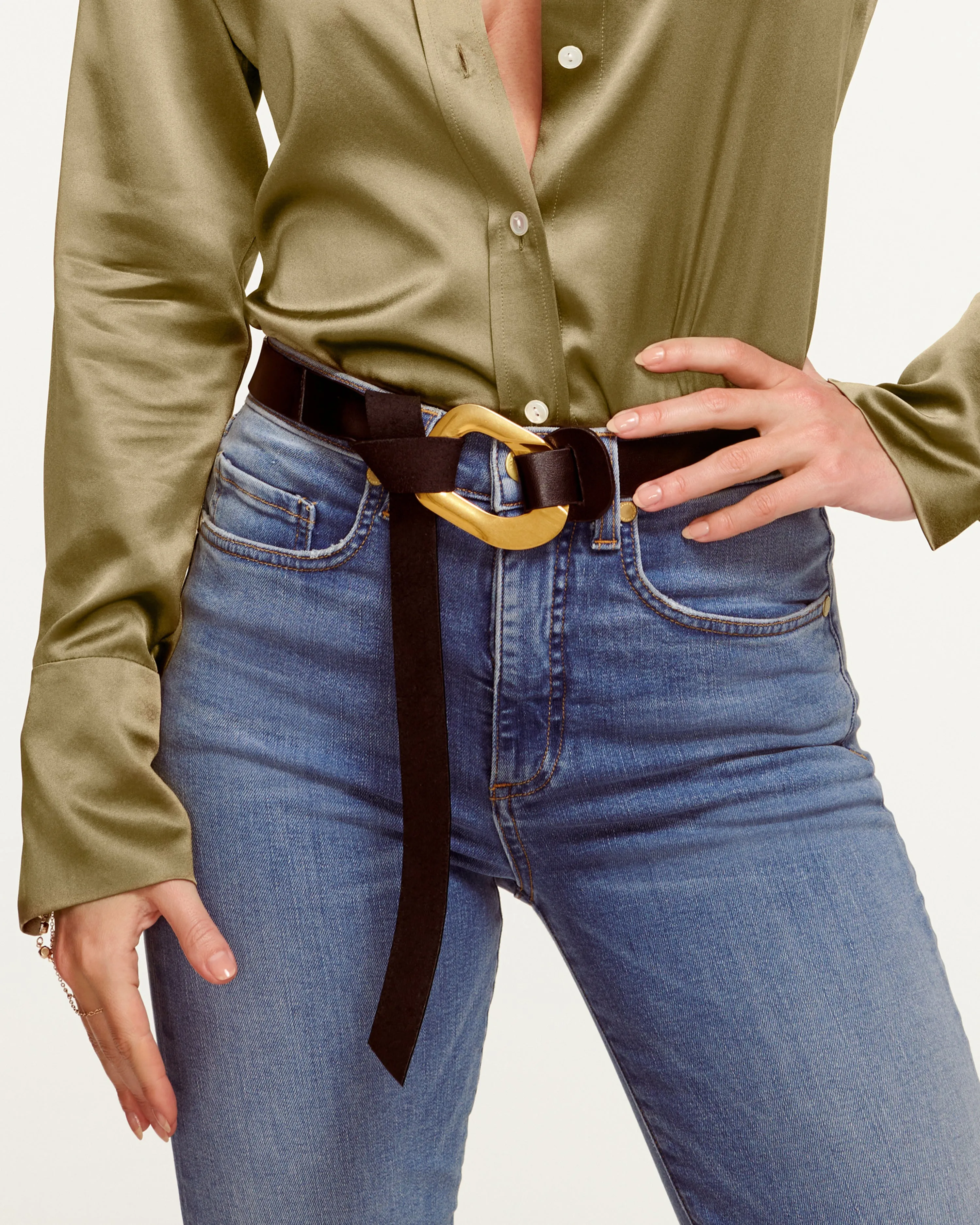 Ines Leather Tie Belt