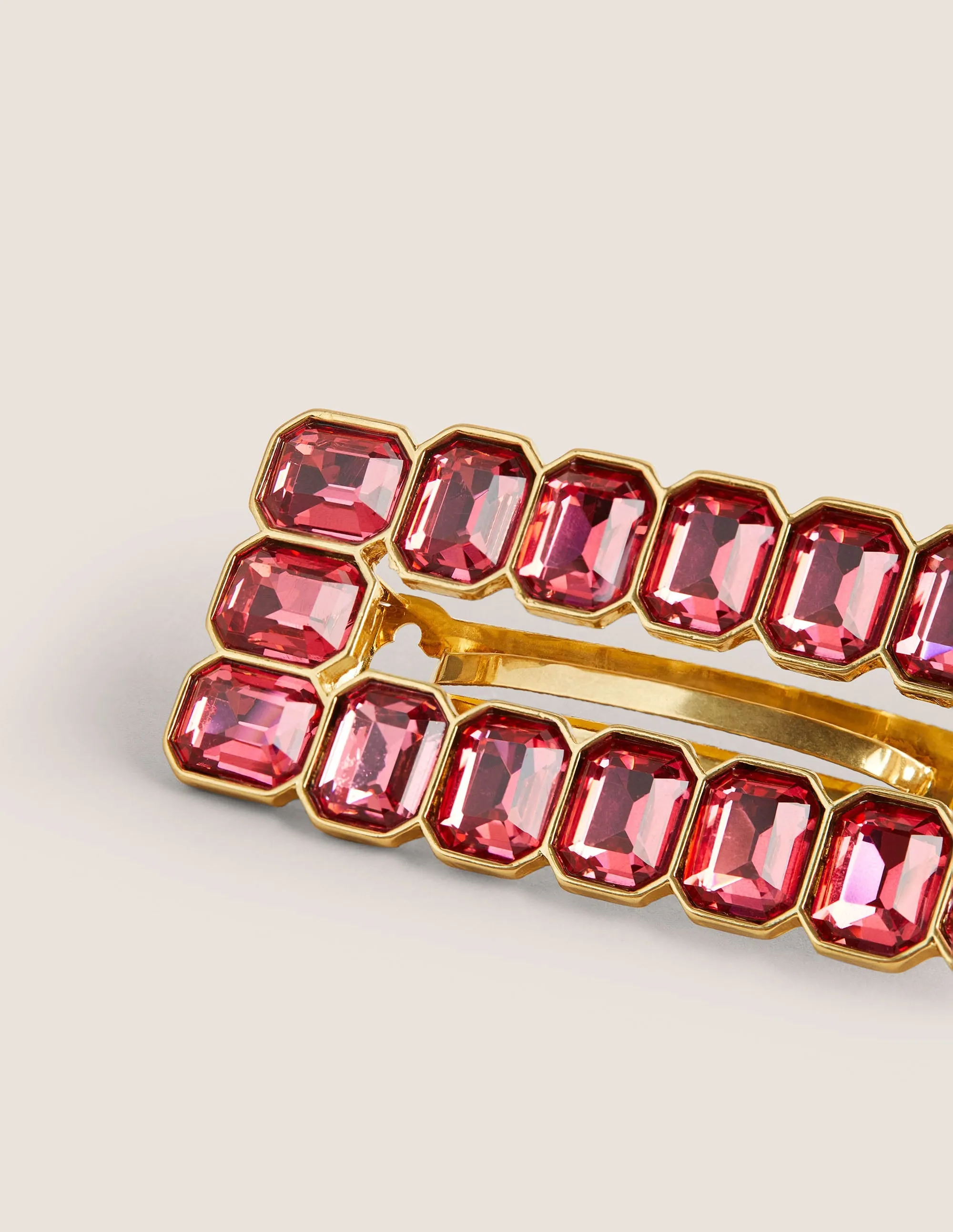 Large Jewel Hair Slide-Pink