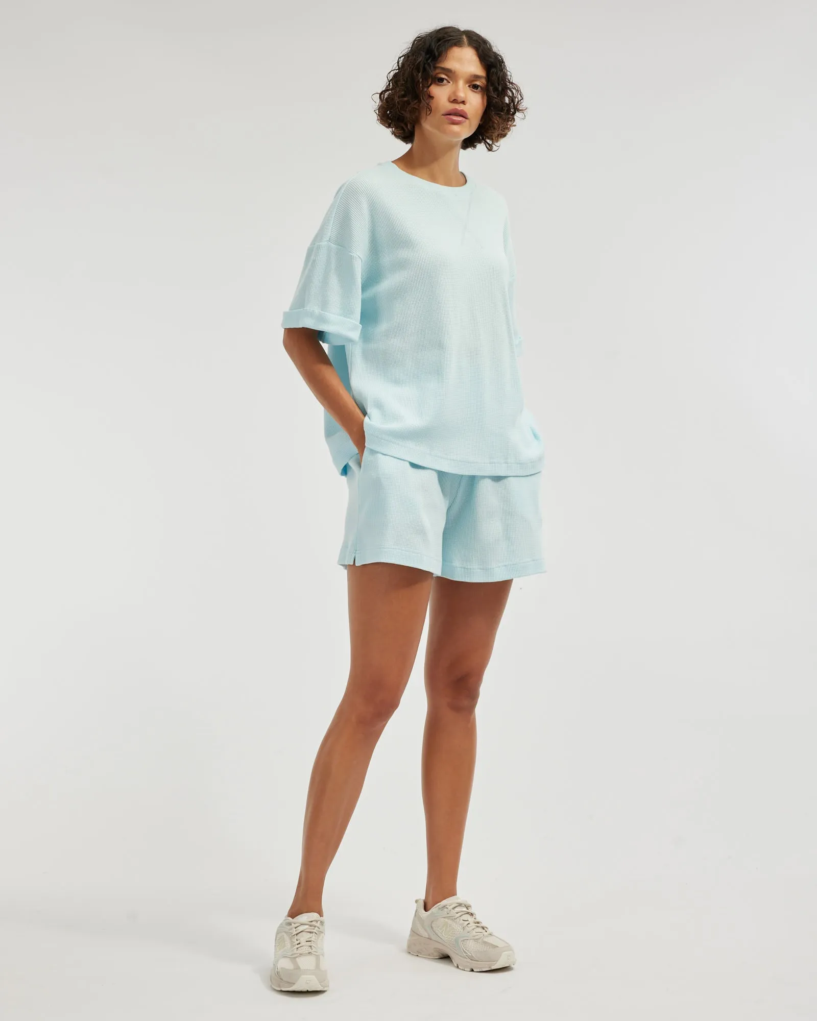 Laurie Waffle Tee - Sky Blue