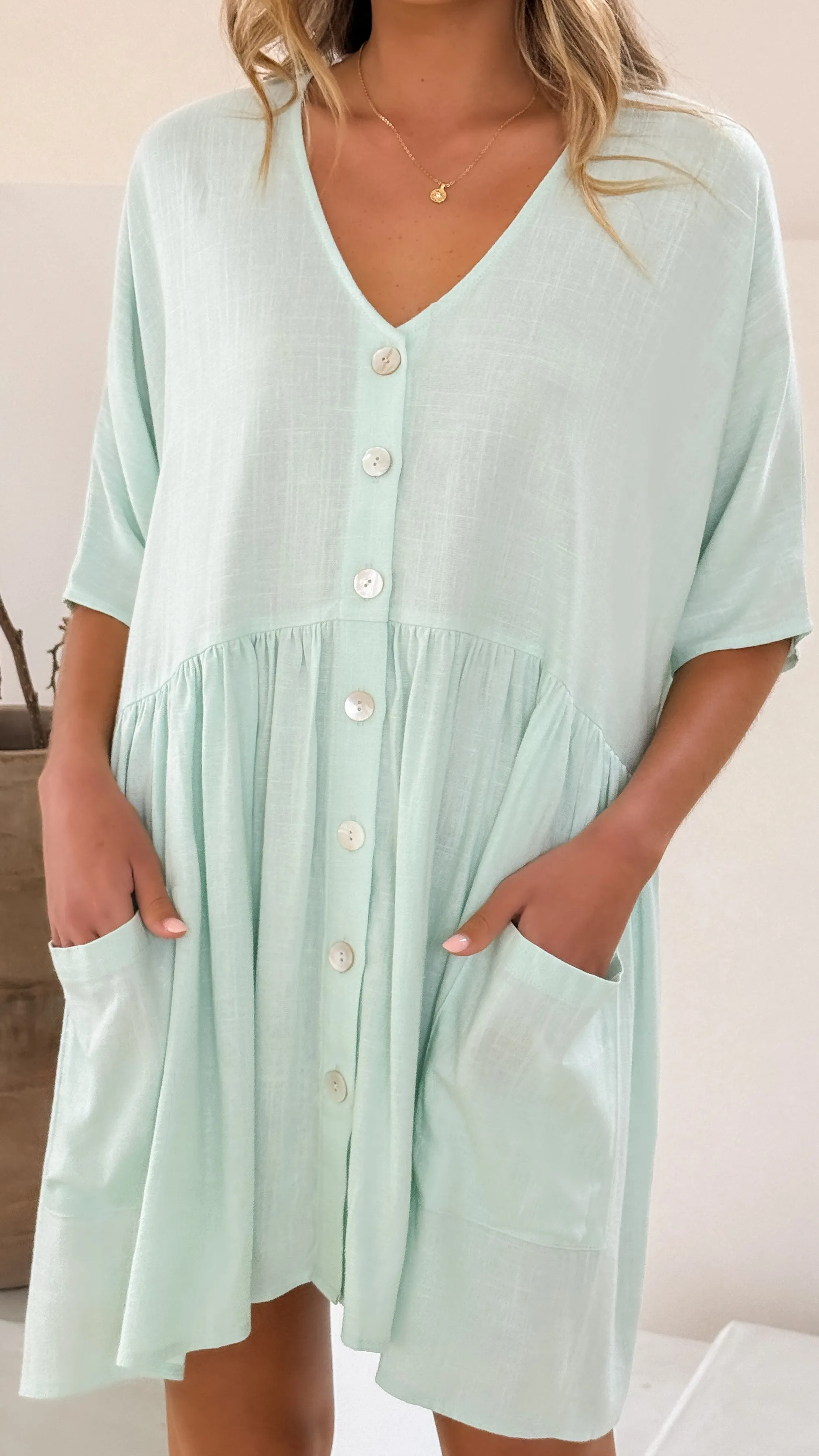 Leah Mini Dress - Mint