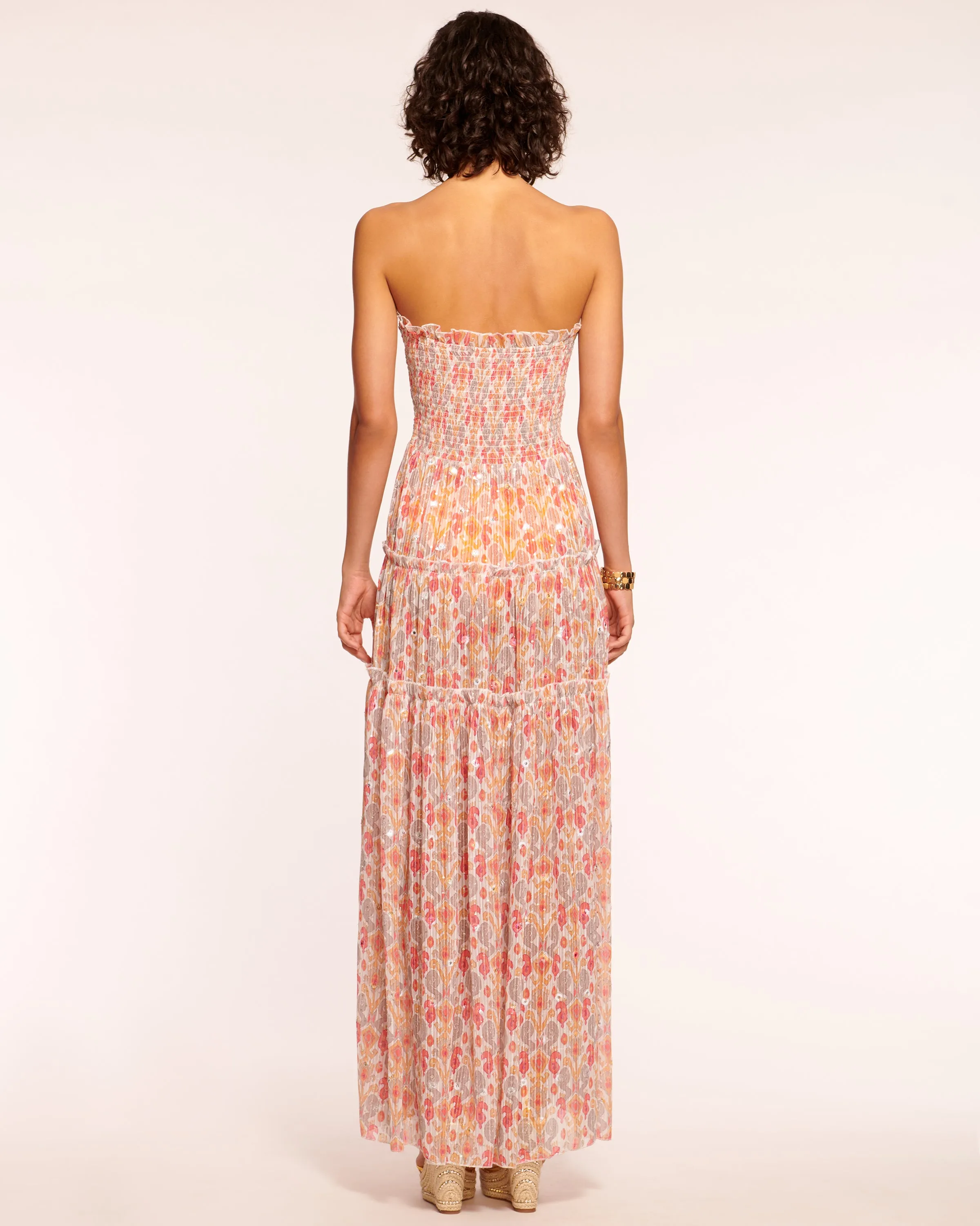 Leta Smocked Strapless Coverup Maxi Dress
