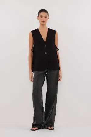 LISE BLACK LOW CUT VEST