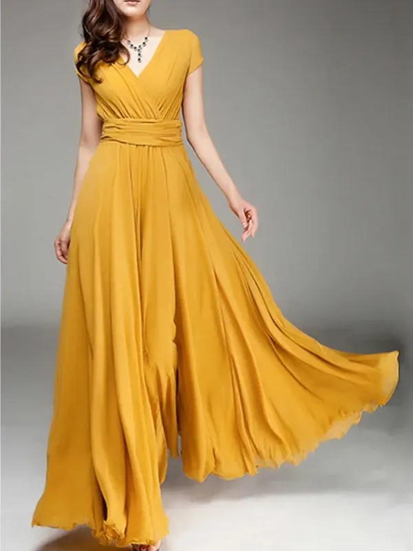 Long Cocktail Chiffon Evening Dress