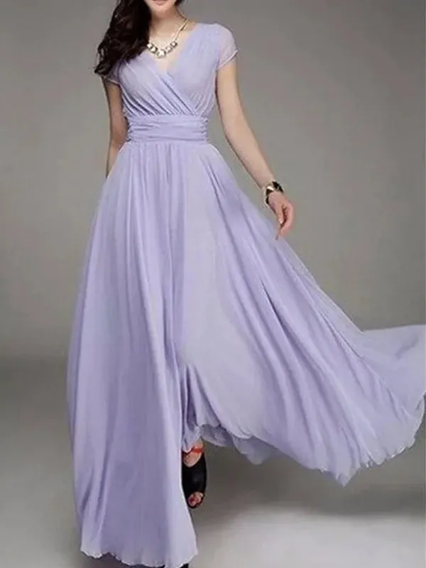 Long Cocktail Chiffon Evening Dress