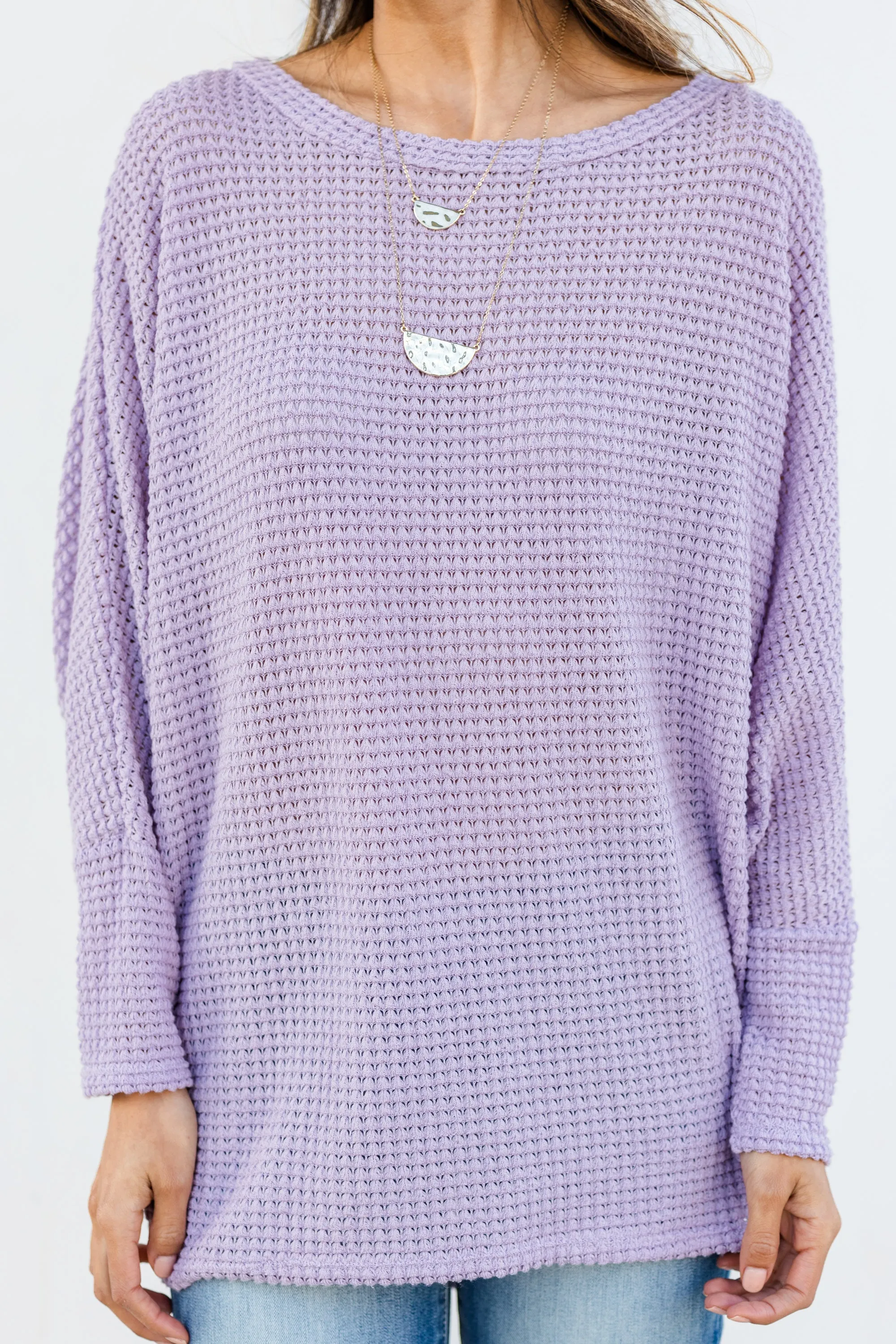 Looking For You Lavender Purple Waffle Top